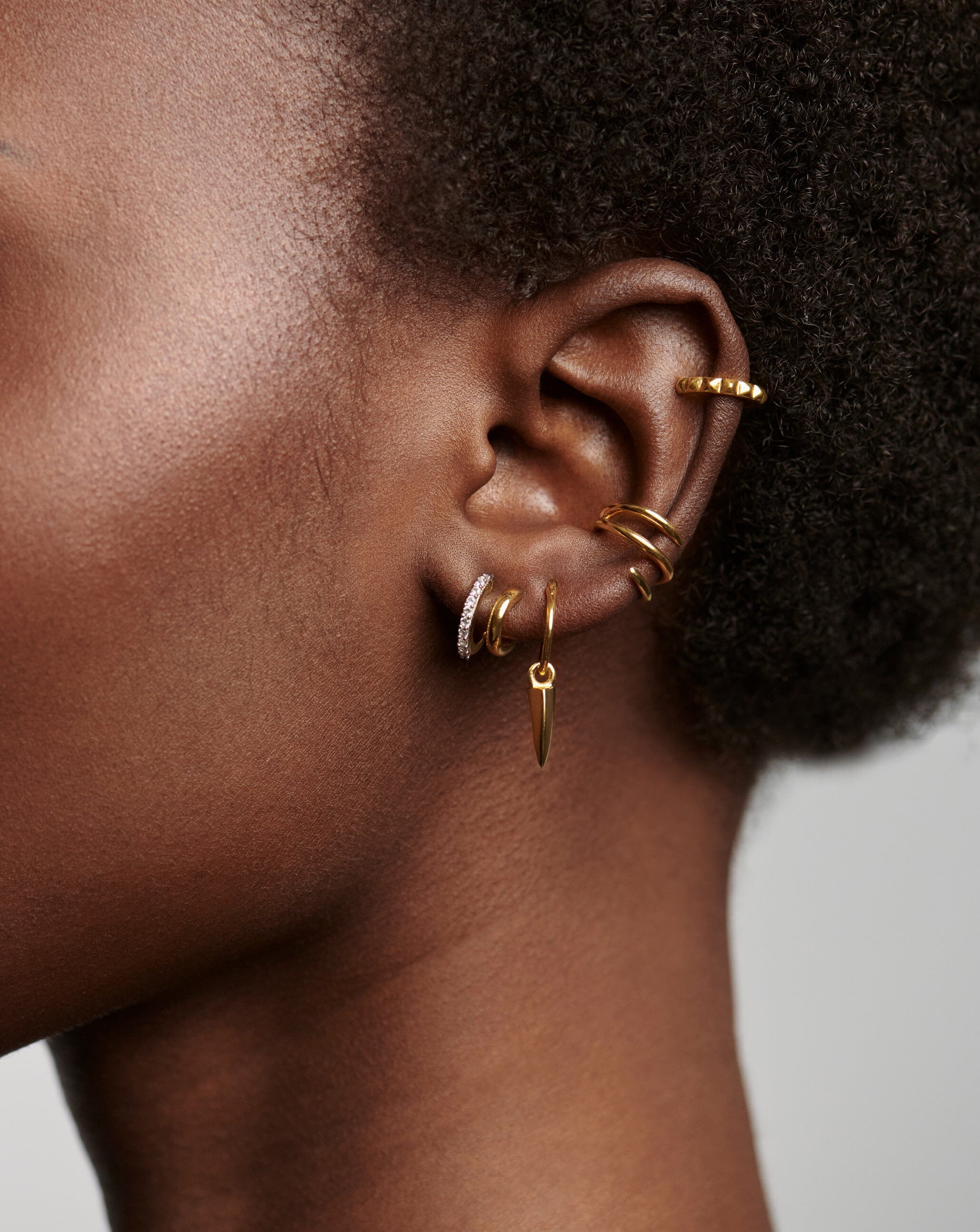 Classic Double Huggies | 18ct Gold Plated Vermeil/Cubic Zirconia Earrings Missoma 