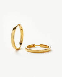 Classic Flat Medium Hoop Earrings | 18ct Gold Plated Vermeil Earrings Missoma 