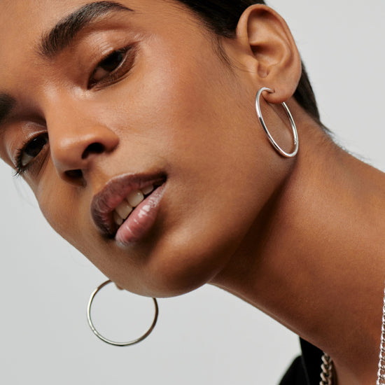 Classic Large Hoop Earrings | Sterling Silver Earrings Missoma 