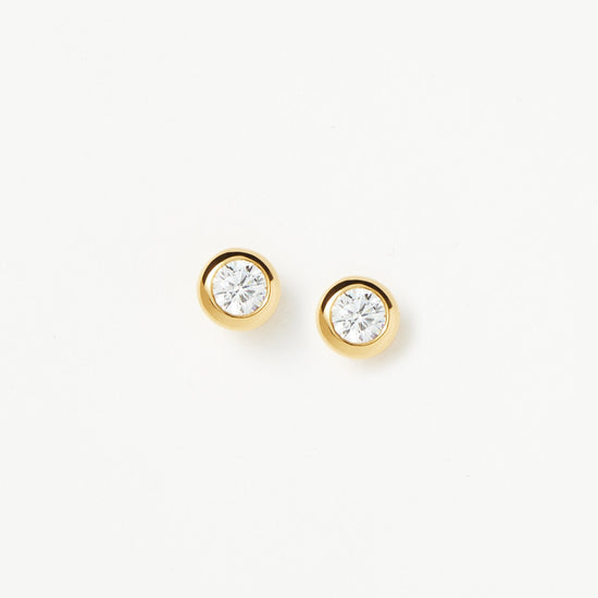 Classic Stone Stud Earrings | 18ct Gold Plated Vermeil/Cubic Zirconia Earrings Missoma 