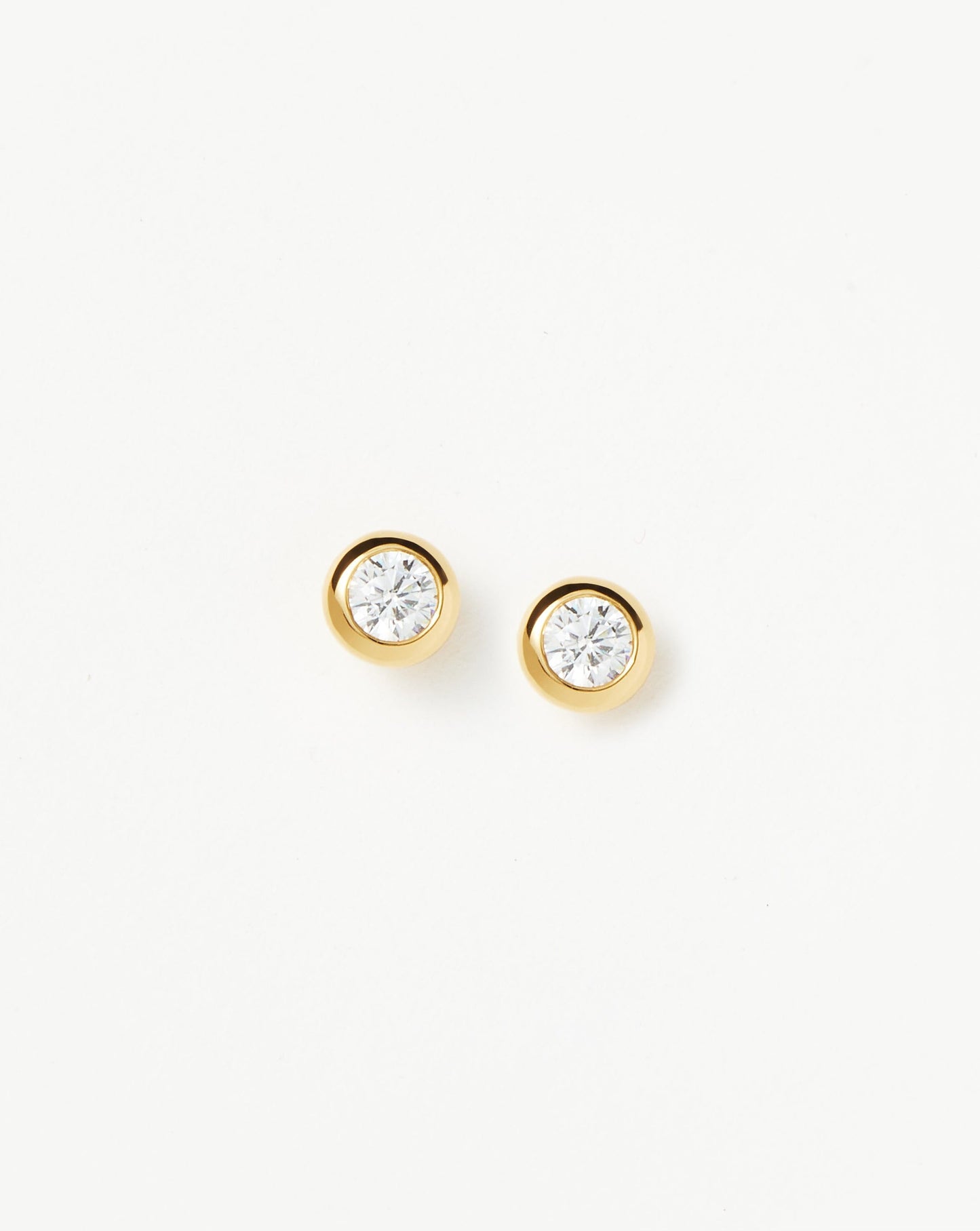 Classic Stone Stud Earrings | 18ct Gold Plated Vermeil/Cubic Zirconia Earrings Missoma 