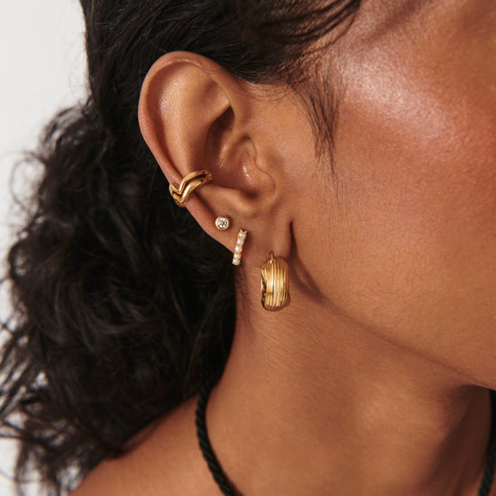 Classic Stone Stud Earrings | 18ct Gold Plated Vermeil/Cubic Zirconia Earrings Missoma 