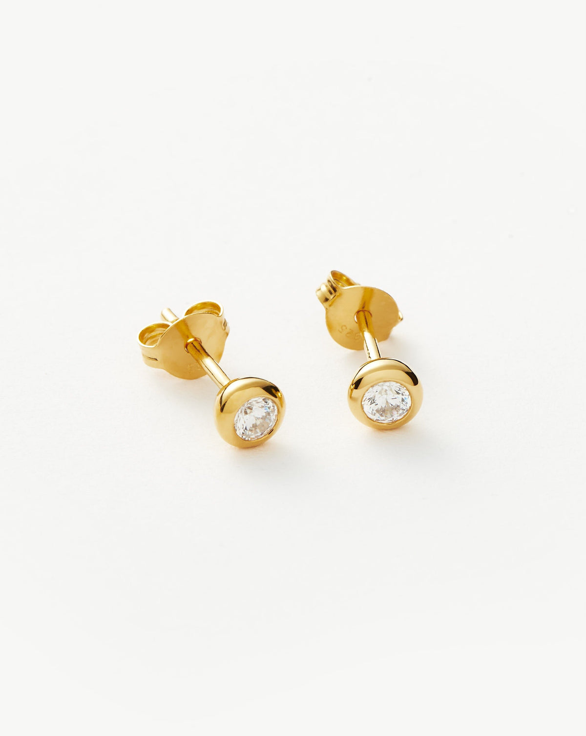 Classic Stone Stud Earrings 18ct Vermeil Cubic Zirconia
