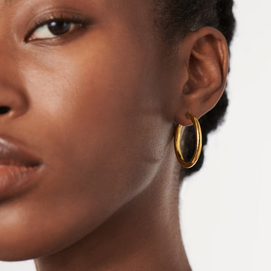 Classic Tunnel Large Hoop Earrings | 18ct Gold Plated Earrings Missoma 