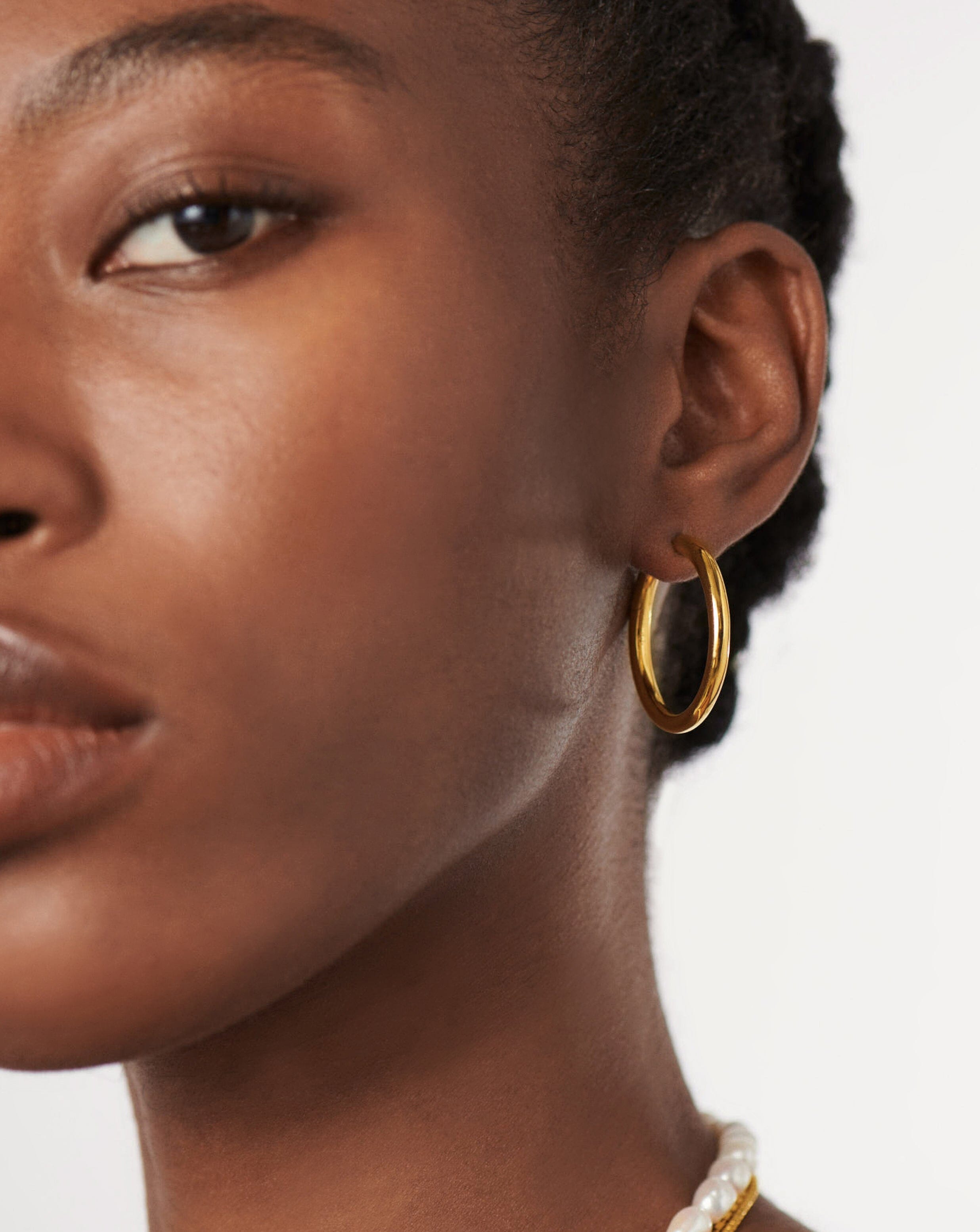 Classic Tunnel Large Hoop Earrings | 18ct Gold Plated Earrings Missoma 