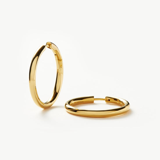 Classic Tunnel Large Hoop Earrings | 18ct Gold Plated Earrings Missoma 