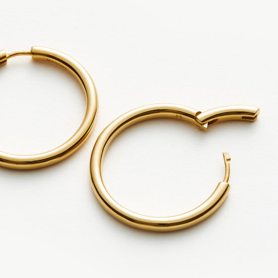 Classic Tunnel Large Hoop Earrings | 18ct Gold Plated Earrings Missoma 