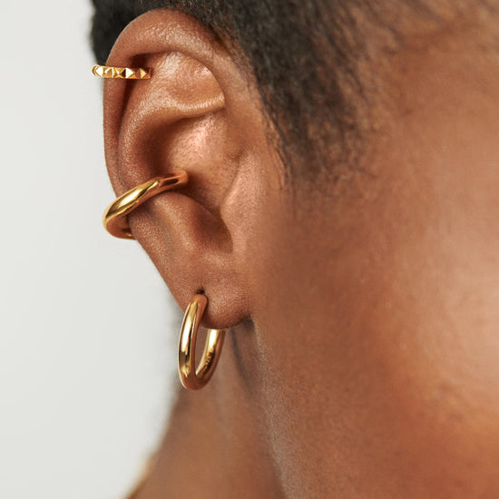 Classic Tunnel Medium Hoop Earrings | 18ct Gold Plated Earrings Missoma 