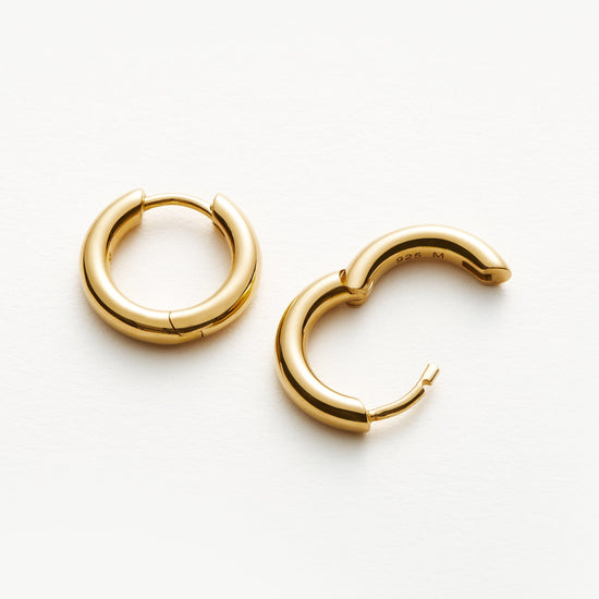 Classic Tunnel Mini Hoop Earrings | 18ct Gold Plated Earrings Missoma 
