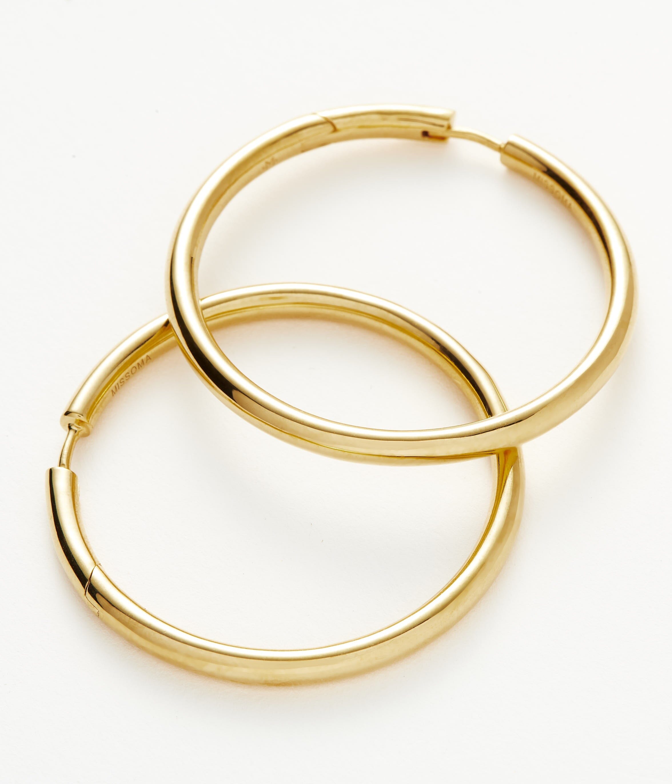 Classic Tunnel Oversized Hoop Earrings | 18ct Gold Plated Earrings Missoma 