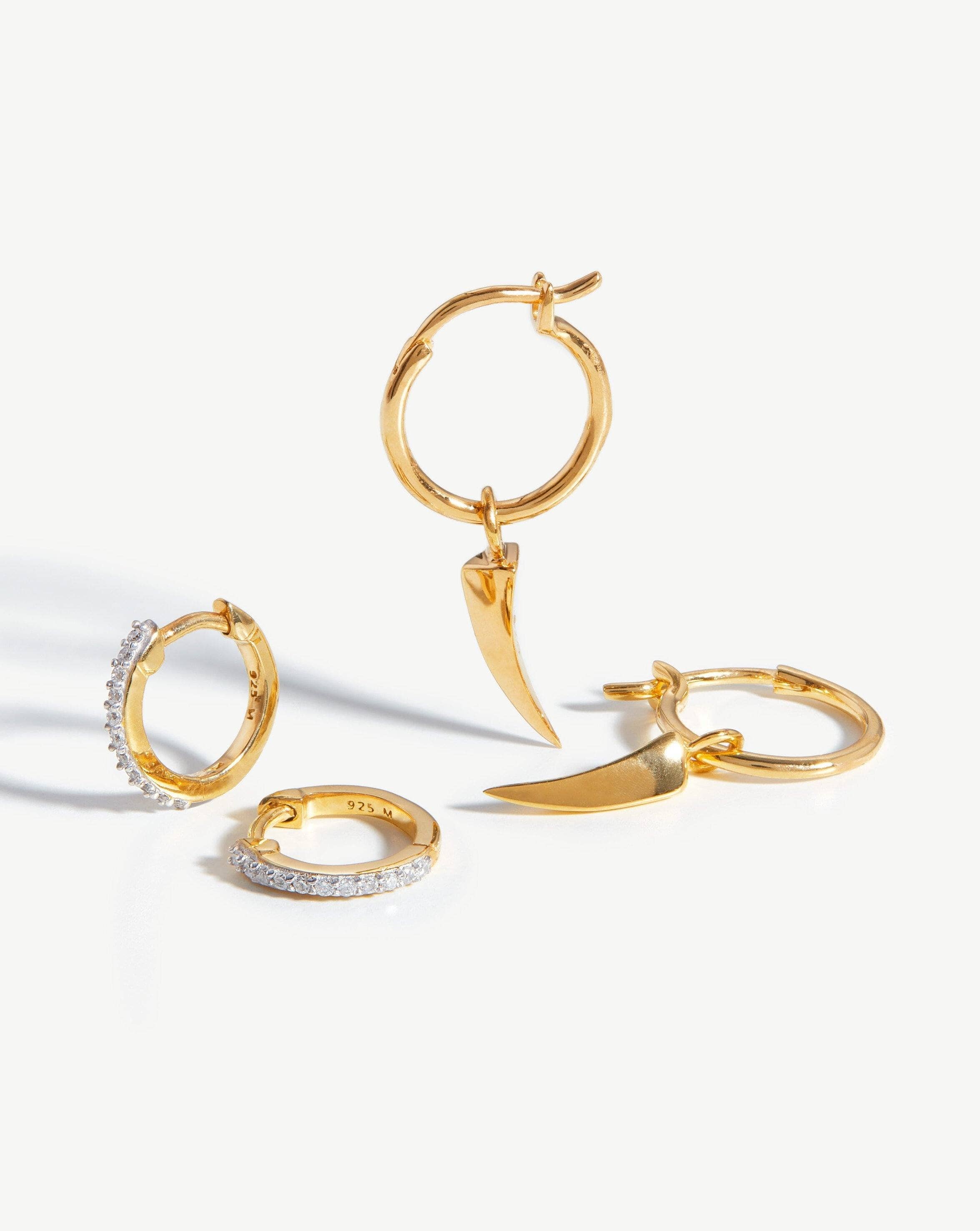 Claw Charm Huggies Earring Set | 18ct Gold Plated Vermeil/Cubic Zirconia Earrings Missoma 
