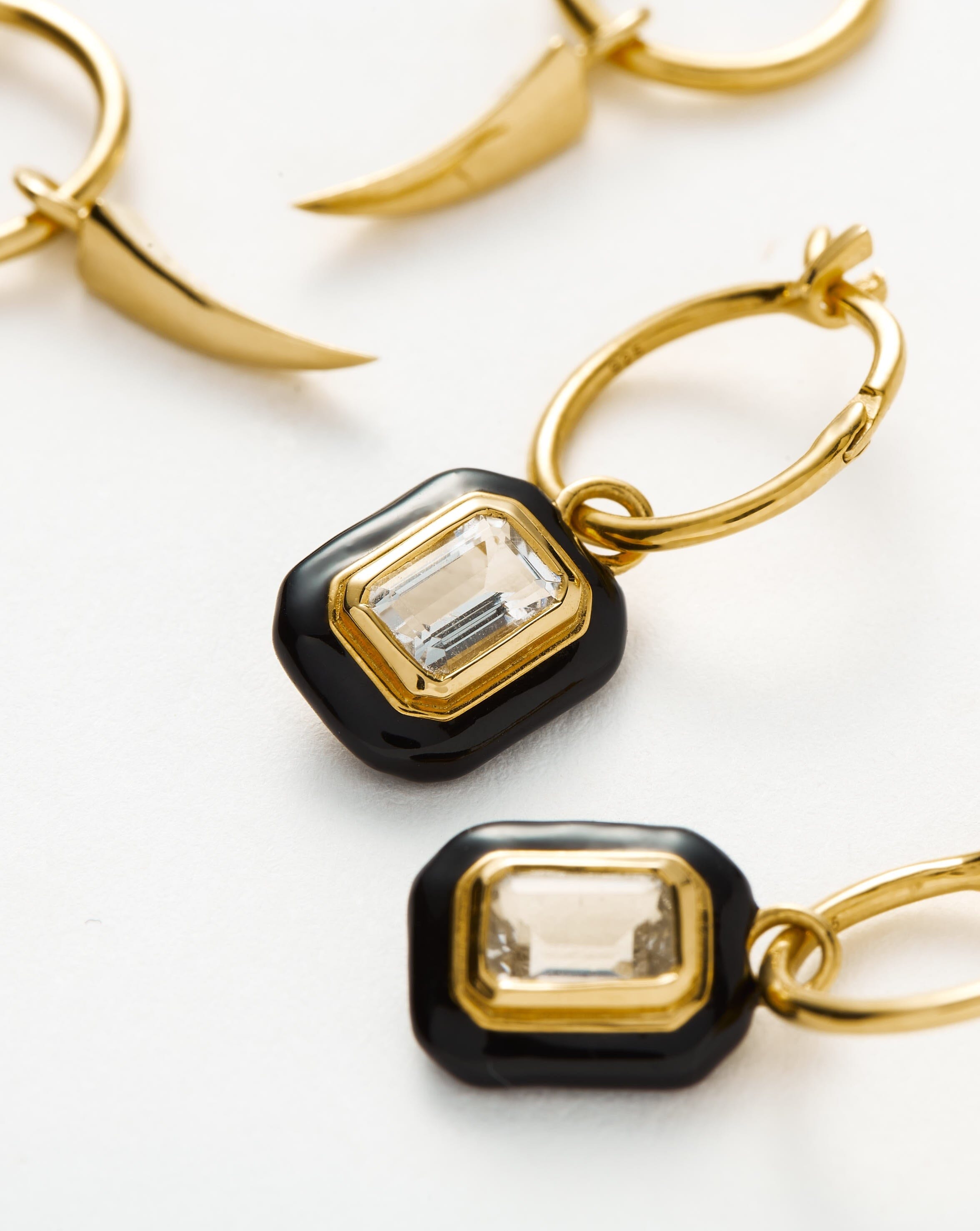 Claw & Enamel Charm Hoop Earring Set Layering Sets Missoma 