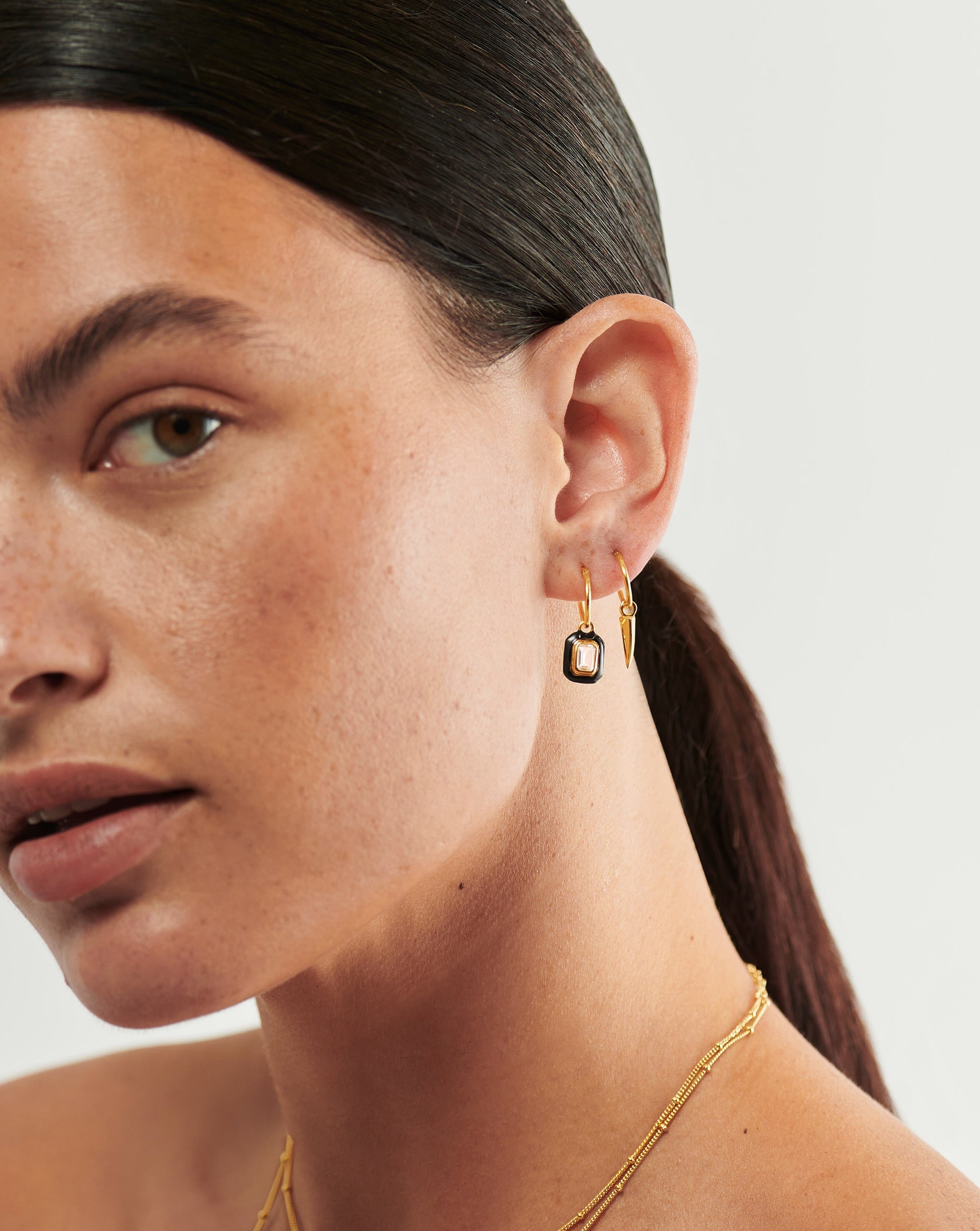 Claw & Enamel Charm Hoop Earring Set Layering Sets Missoma 