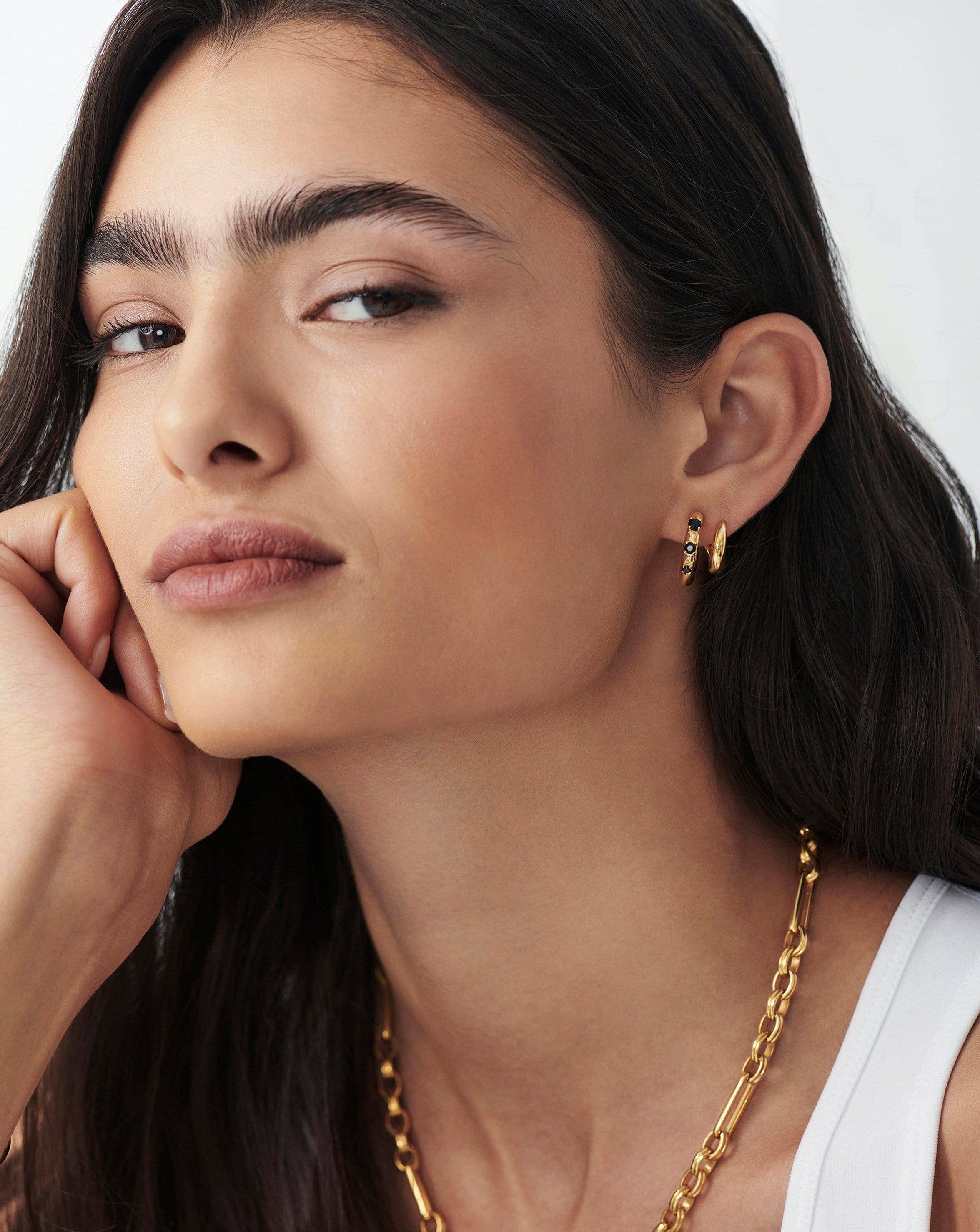 Claw Studded Double Hoop Earrings Earrings Missoma 