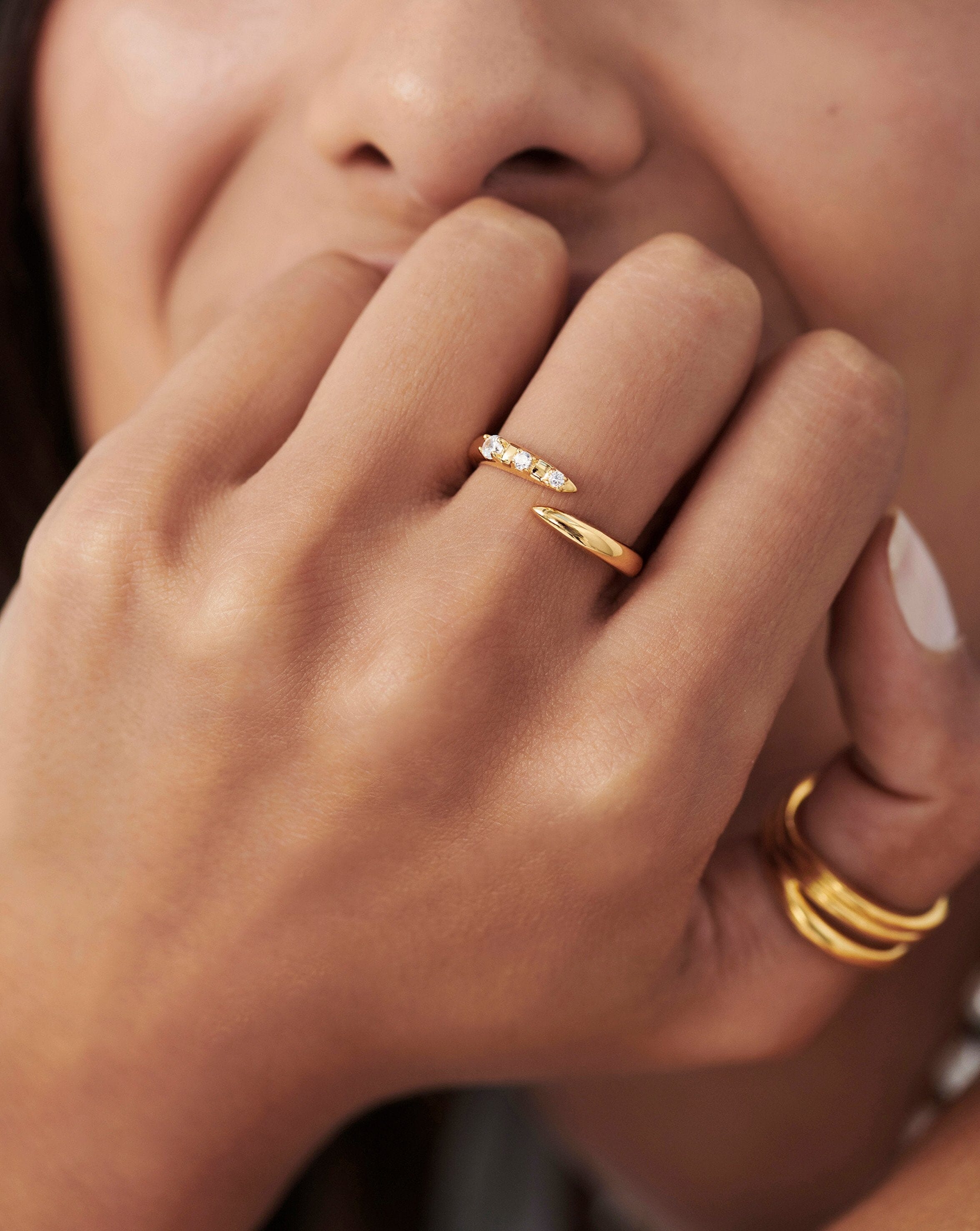 Claw Studded Ring | 18ct Gold Plated Vermeil/Cubic Zirconia Rings Missoma 