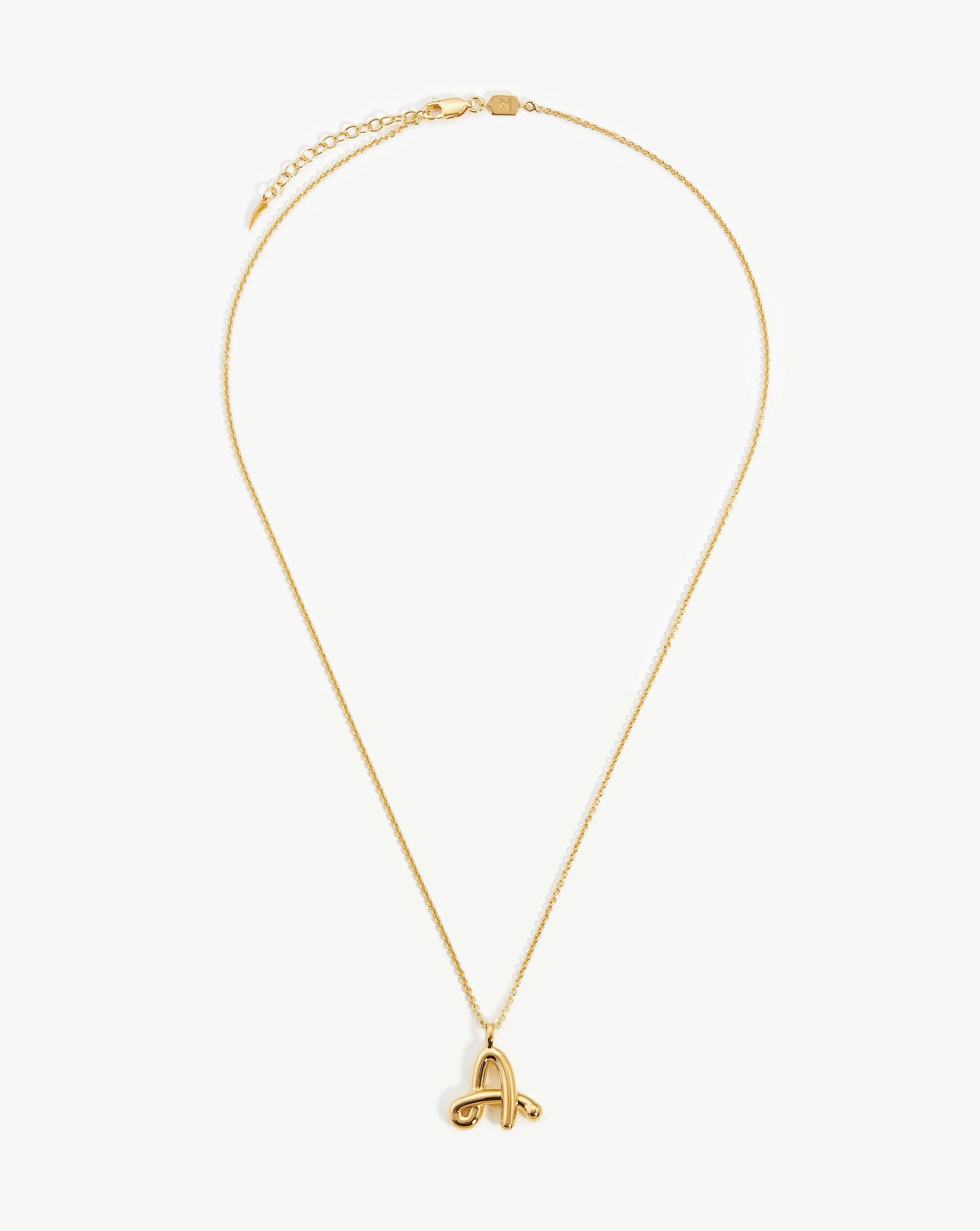 Curly Molten Initial Pendant Necklace - Initial A | 18ct Gold Plated Vermeil Necklaces Missoma 