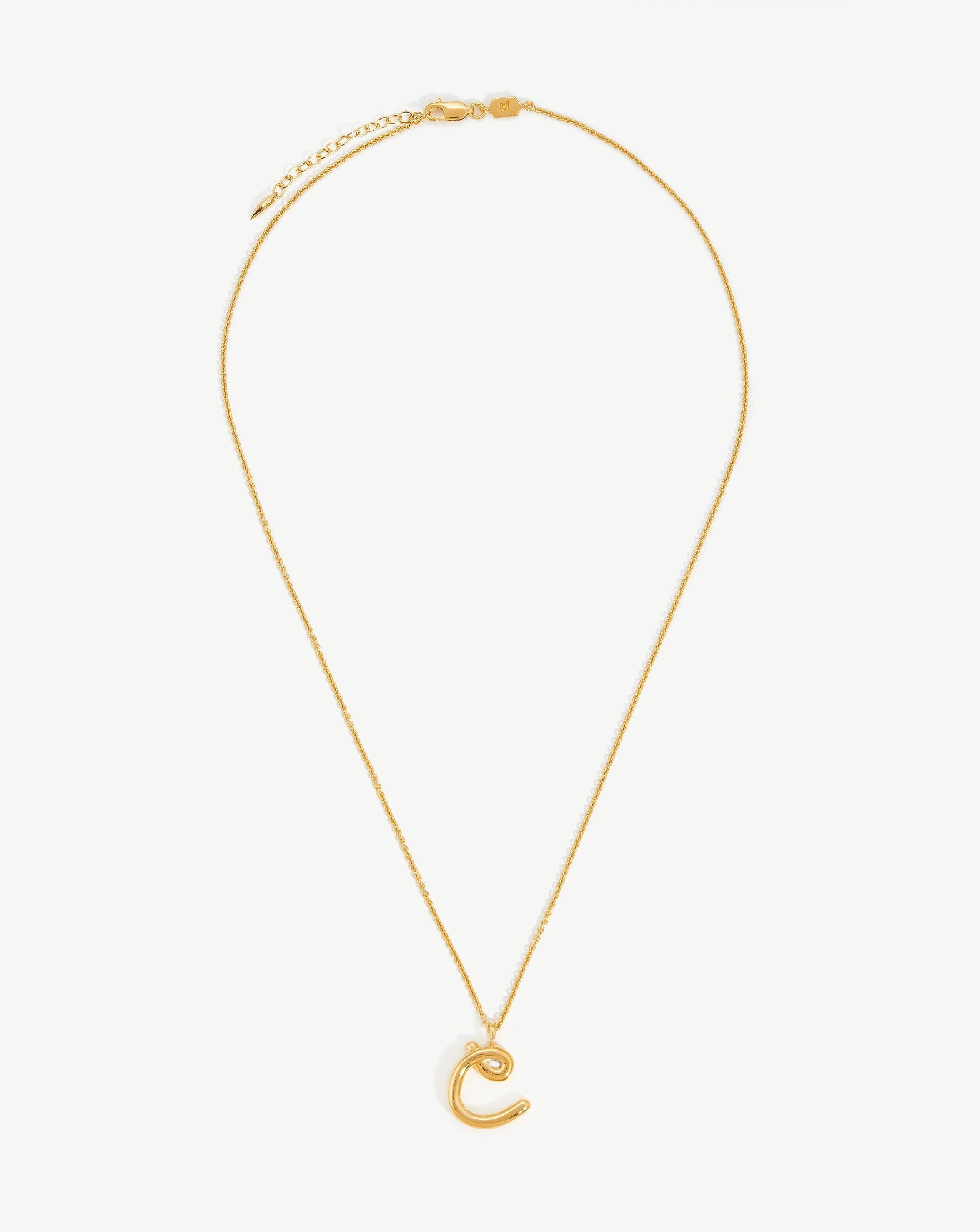 Curly Molten Initial Pendant Necklace - Initial C | 18ct Gold Plated Vermeil Necklaces Missoma 