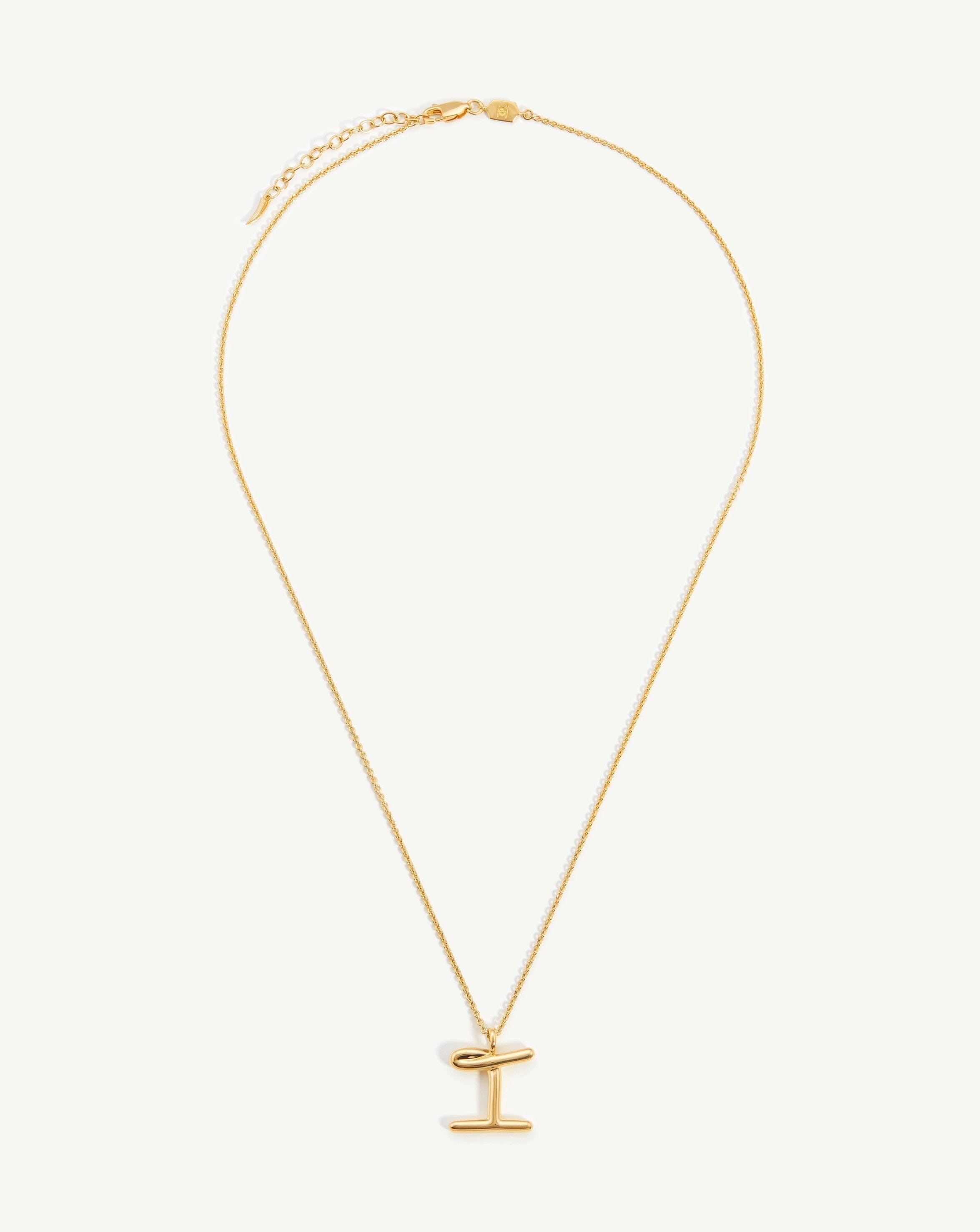 Curly Molten Initial Pendant Necklace - Initial I | 18ct Gold Plated Vermeil Necklaces Missoma 