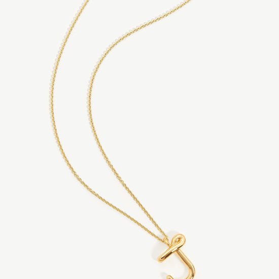 Curly Molten Initial Pendant Necklace - Initial J | 18ct Gold Plated Vermeil Necklaces Missoma 