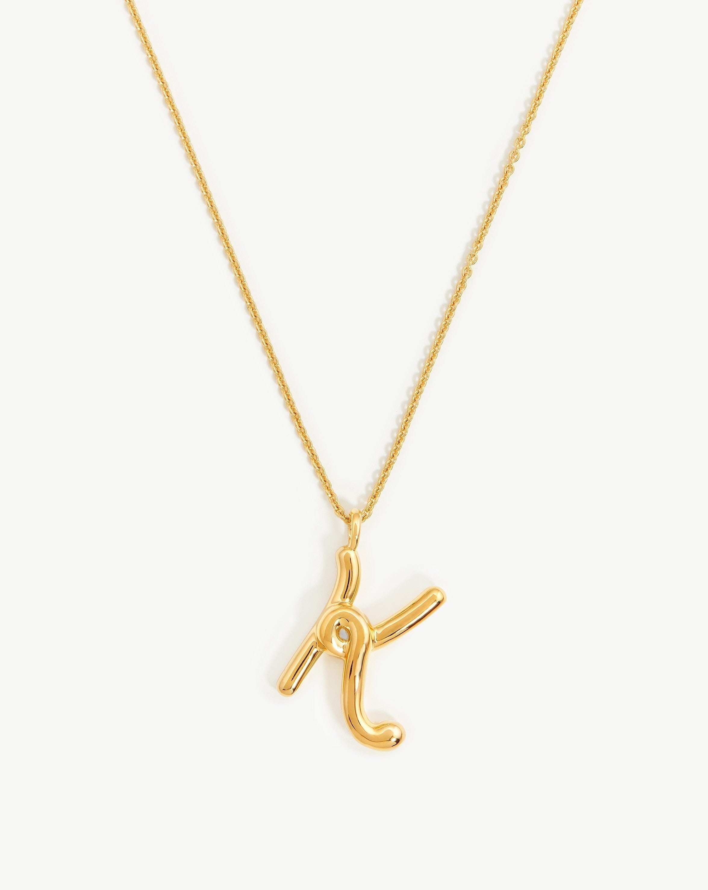 Curly Molten Initial Pendant Necklace - Initial K | 18ct Gold Plated Vermeil Necklaces Missoma 