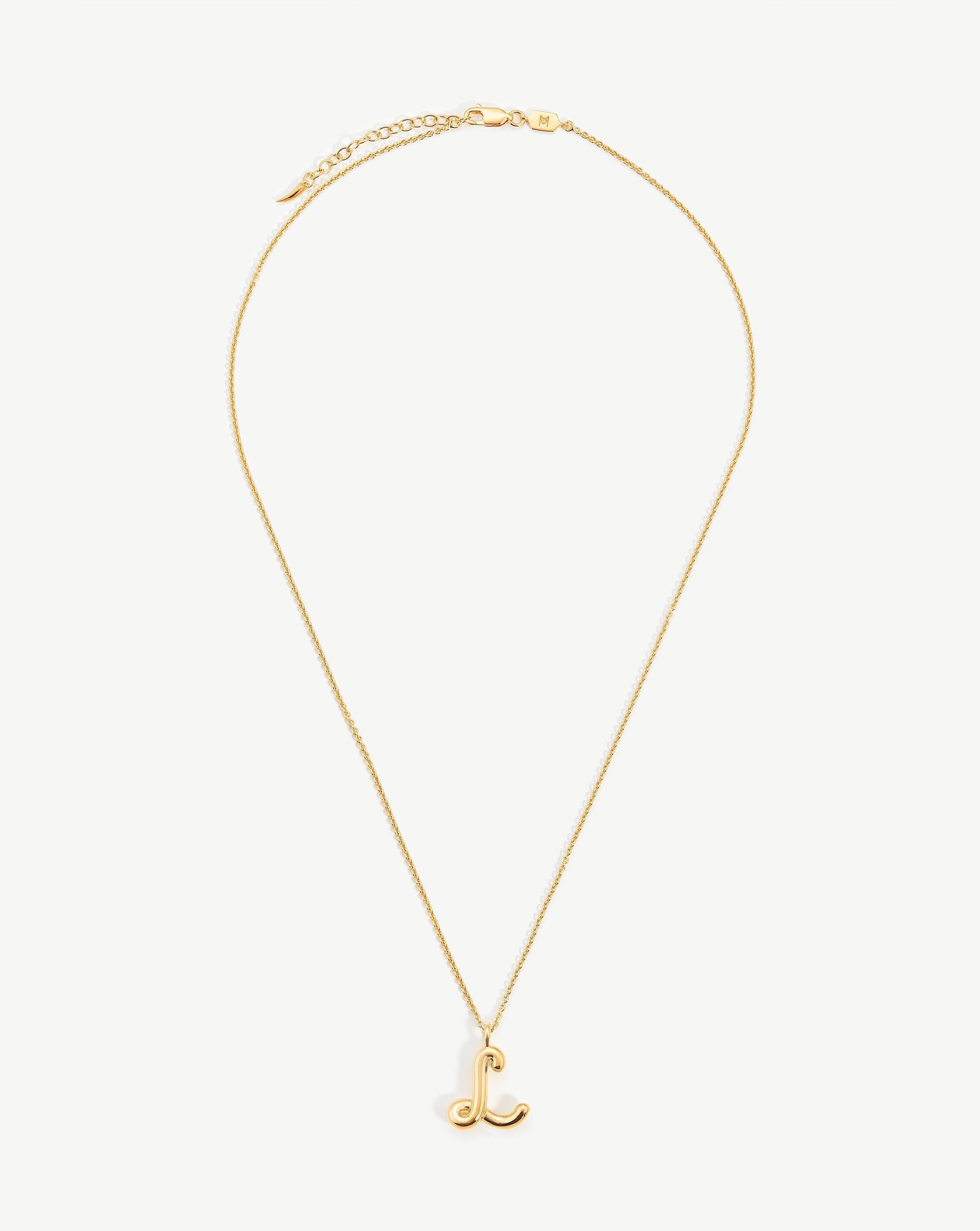 Curly Molten Initial Pendant Necklace - Initial L | 18ct Gold Plated Vermeil Necklaces Missoma 