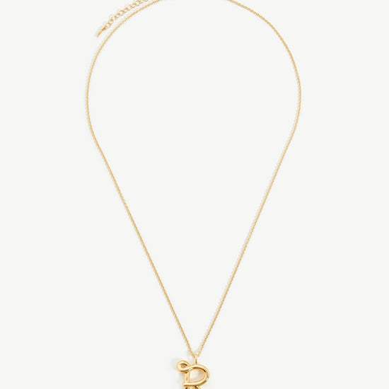 Curly Molten Initial Pendant Necklace - Initial R | 18ct Gold Plated Vermeil Necklaces Missoma 