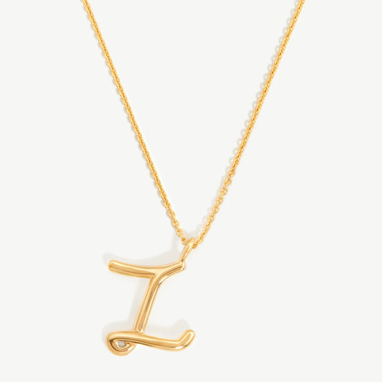 Curly Molten Initial Pendant Necklace - Initial Z | 18ct Gold Plated Vermeil Necklaces Missoma 