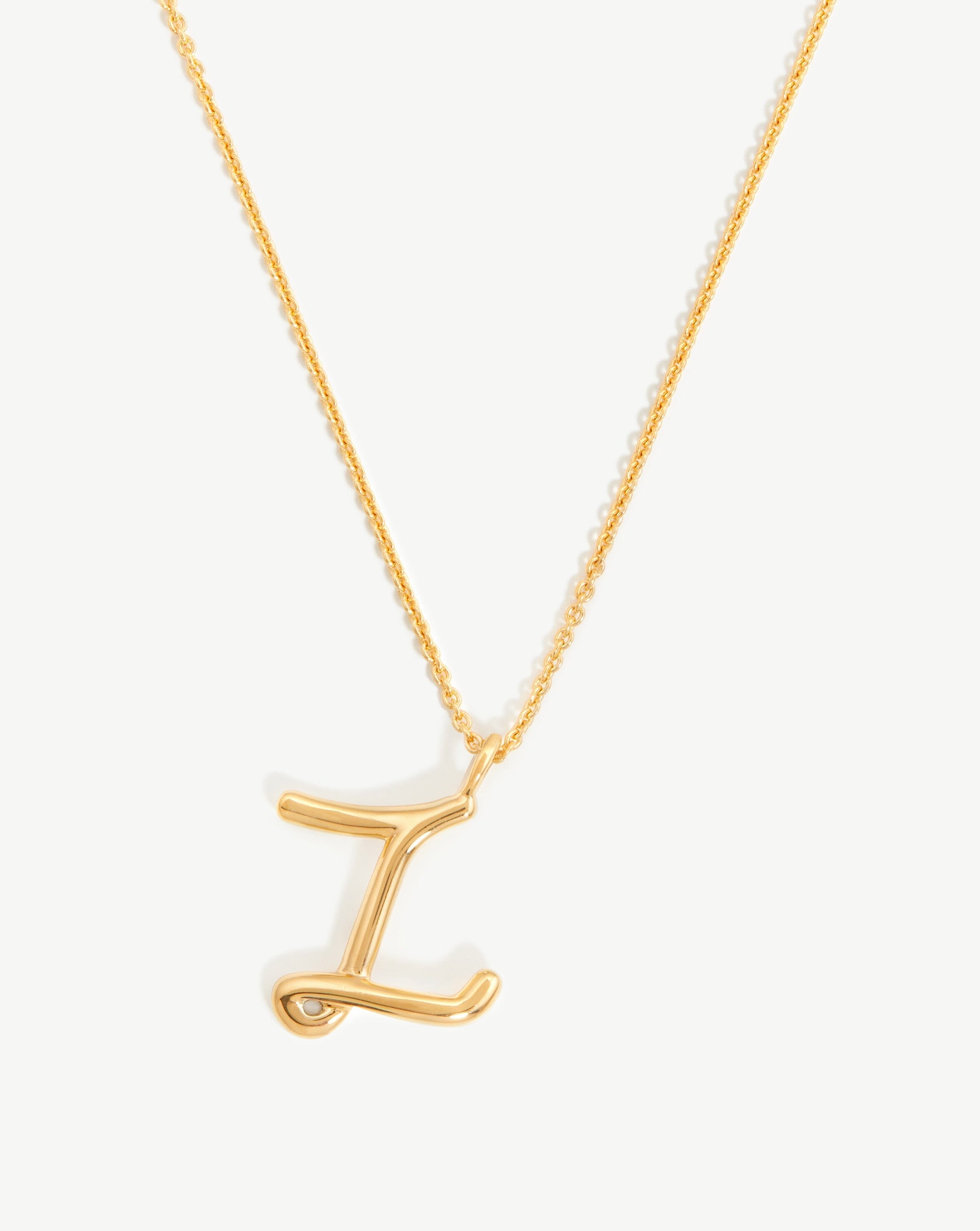 Curly Molten Initial Pendant Necklace - Initial Z | 18ct Gold Plated Vermeil Necklaces Missoma 