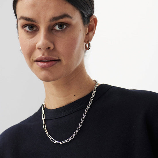 Deconstructed Axiom Chain Necklace | Silver Plated Necklaces Missoma 