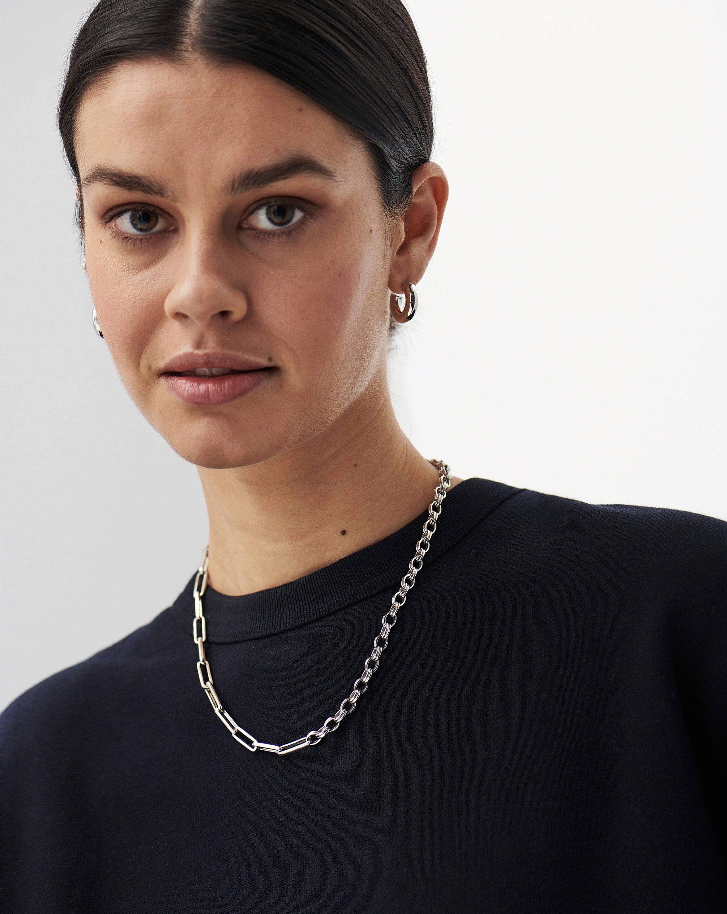 Deconstructed Axiom Chain Necklace | Silver Plated Necklaces Missoma 