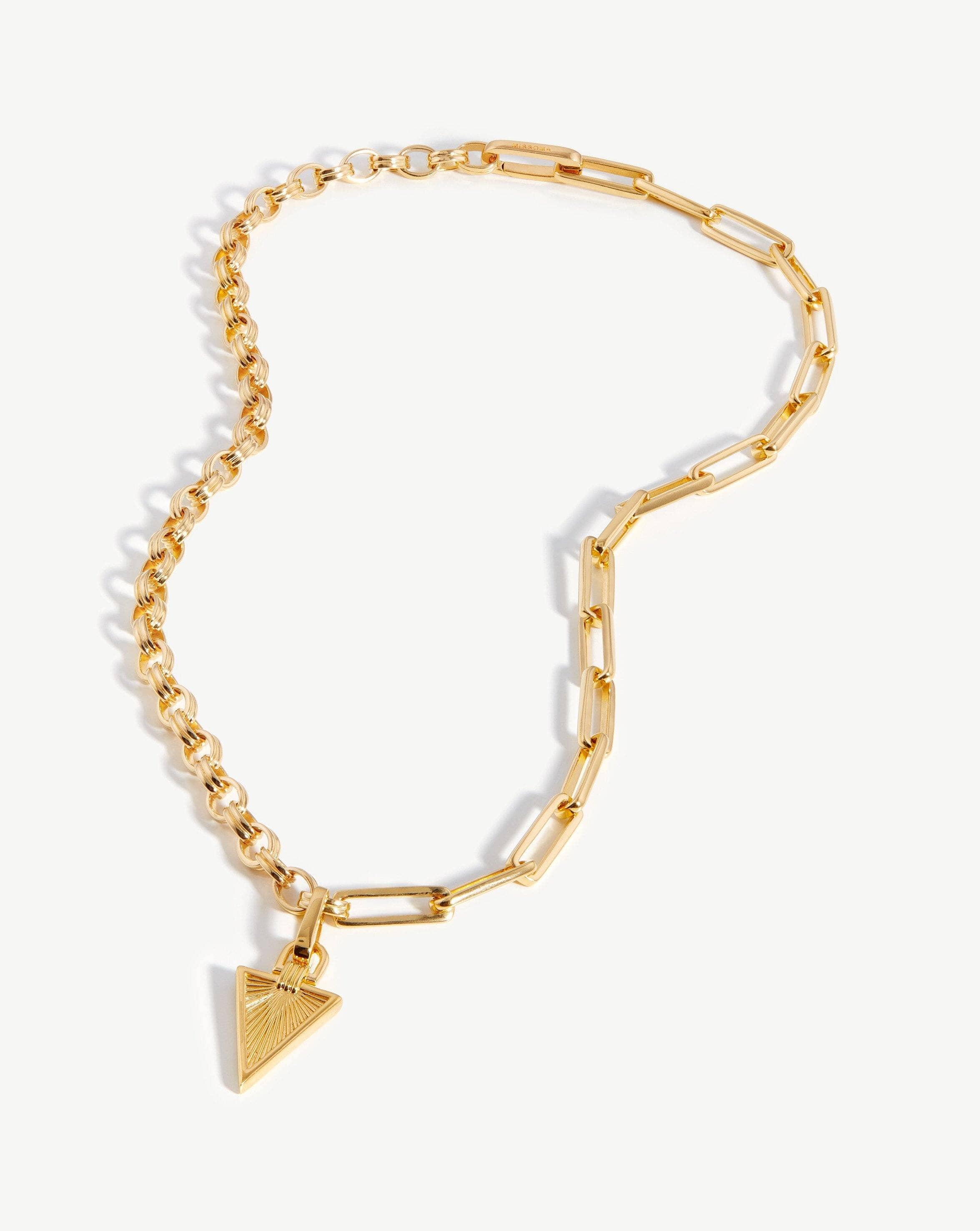 Deconstructed Axiom Ridge Triangle Chain Necklace | 18ct Gold Plated Necklaces Missoma 