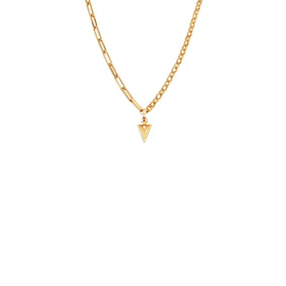 Deconstructed Axiom Ridge Triangle Chain Necklace | 18ct Gold Plated Necklaces Missoma 