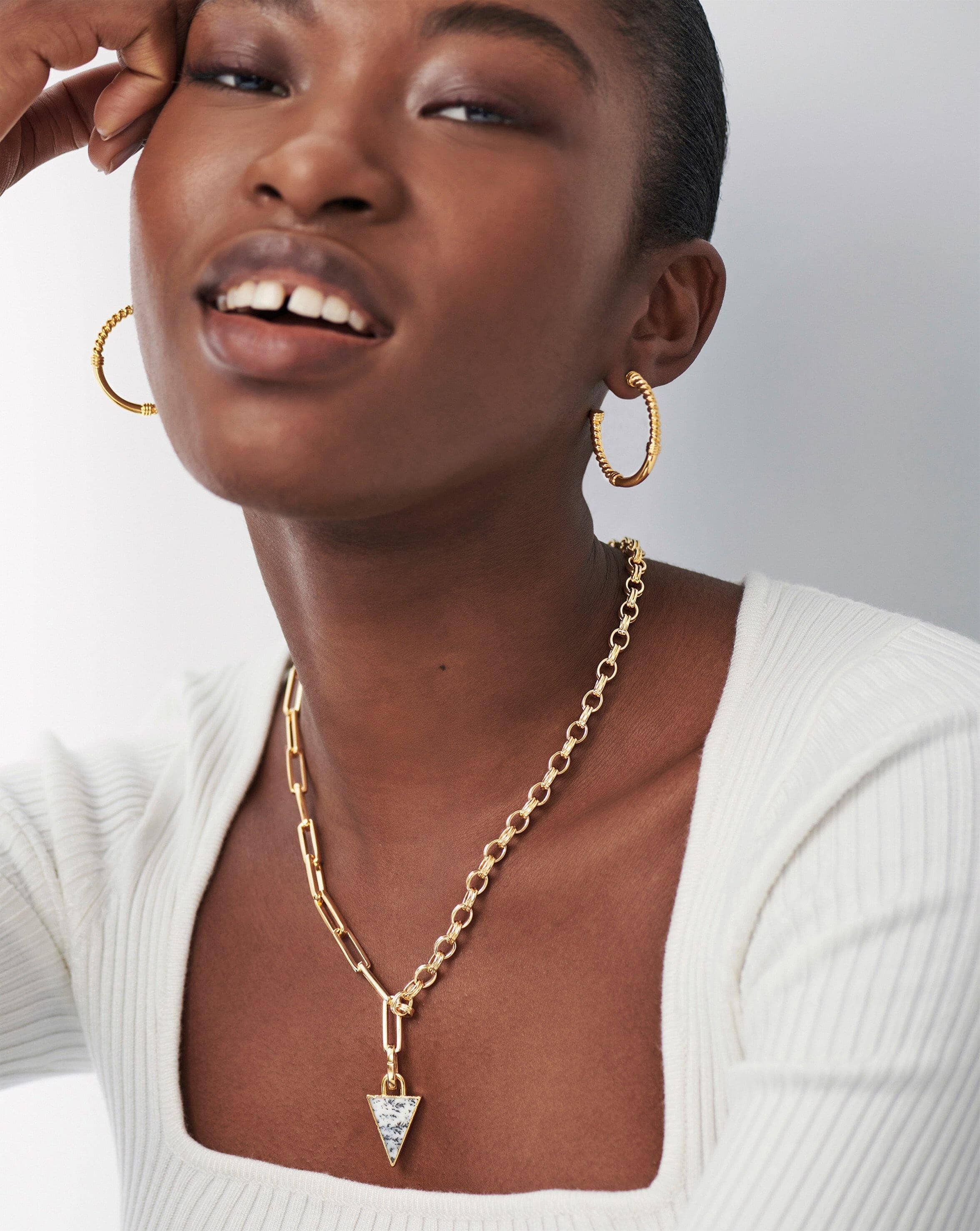 Deconstructed Axiom Triangle Chain Necklace | 18ct Gold Plated/Dendritic Necklaces Missoma 