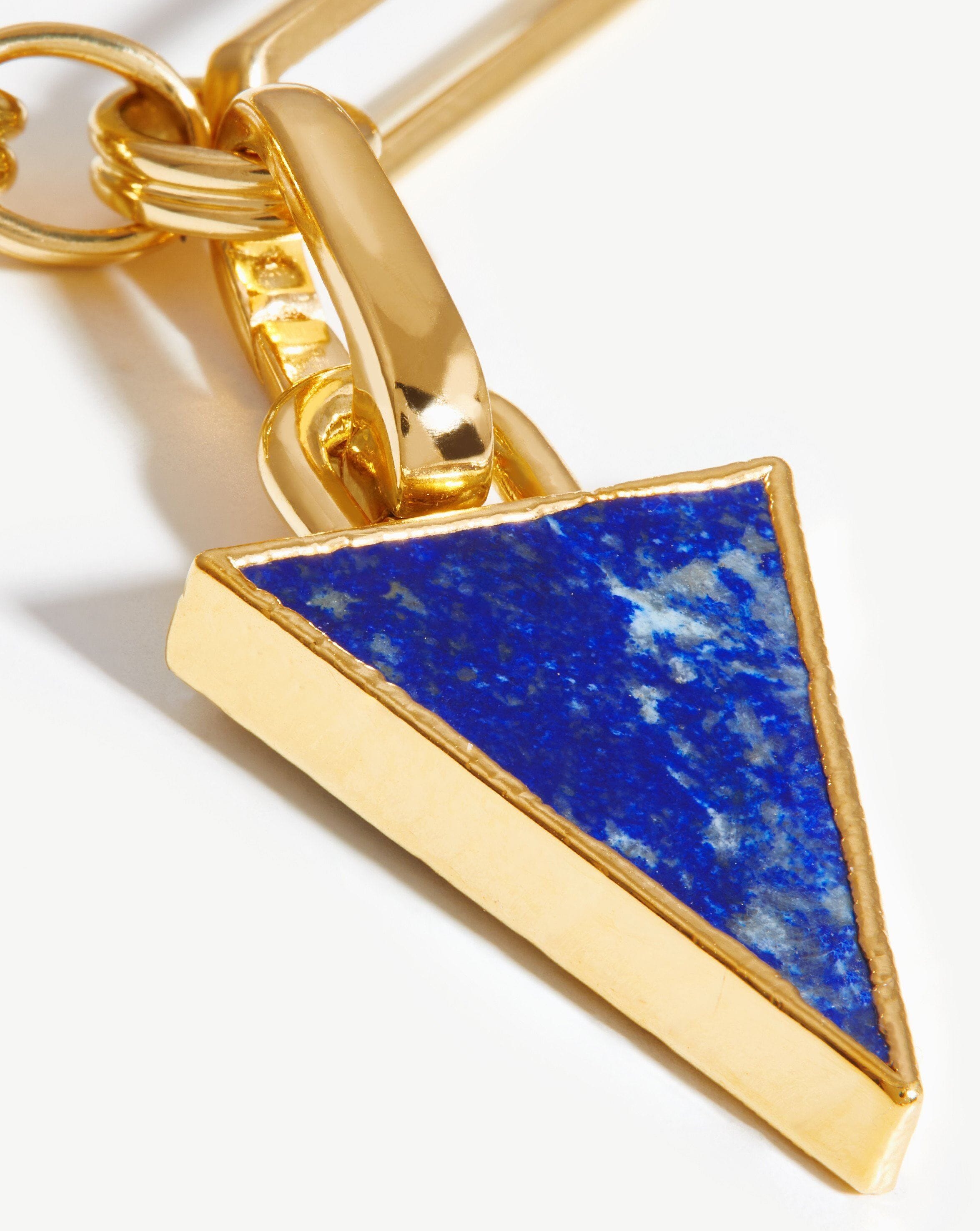 Deconstructed Axiom Triangle Chain Necklace | 18ct Gold Plated/Lapis Necklaces Missoma 