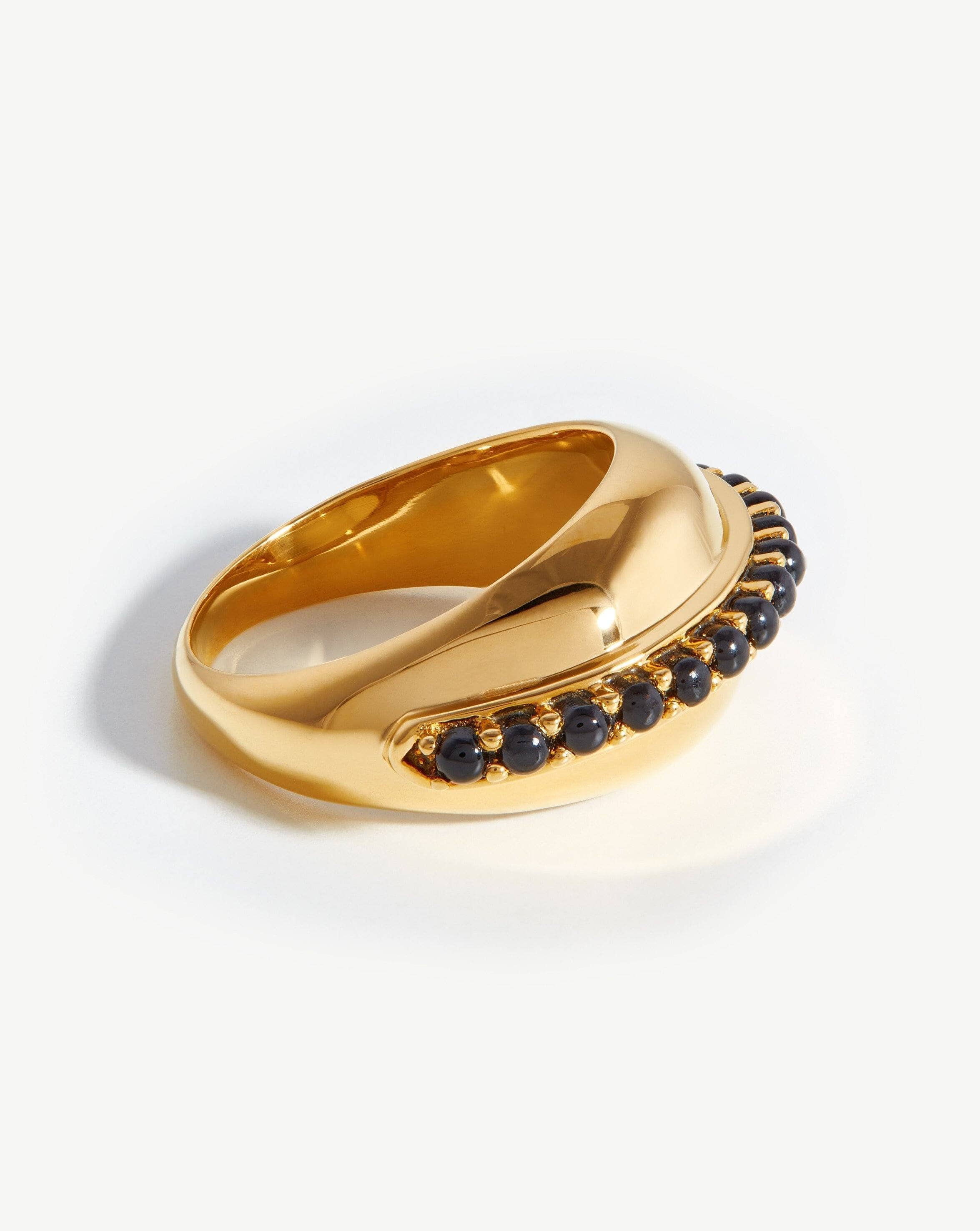 Dome Gemstone Ring | 18ct Gold Plated/Black Onyx Rings Missoma 