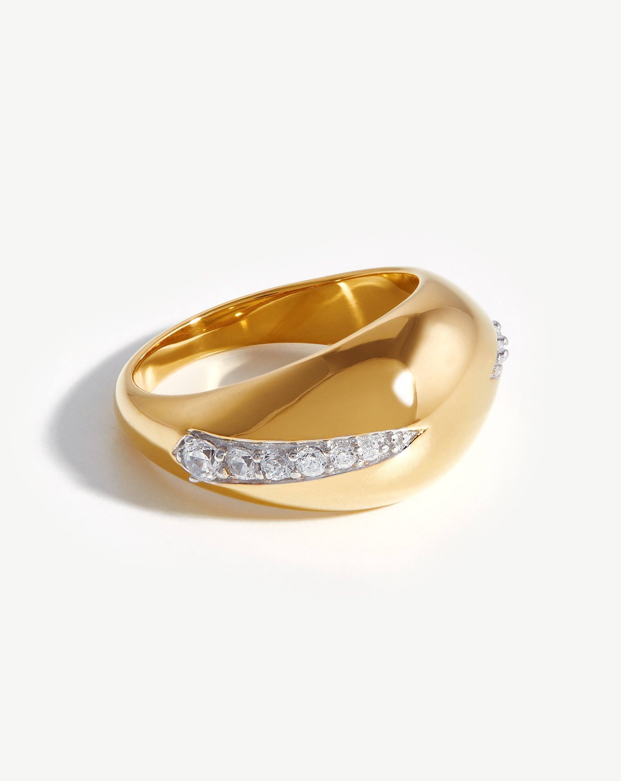 Dome Pave Ring 18ct Gold Plated Cubic Zirconia Missoma