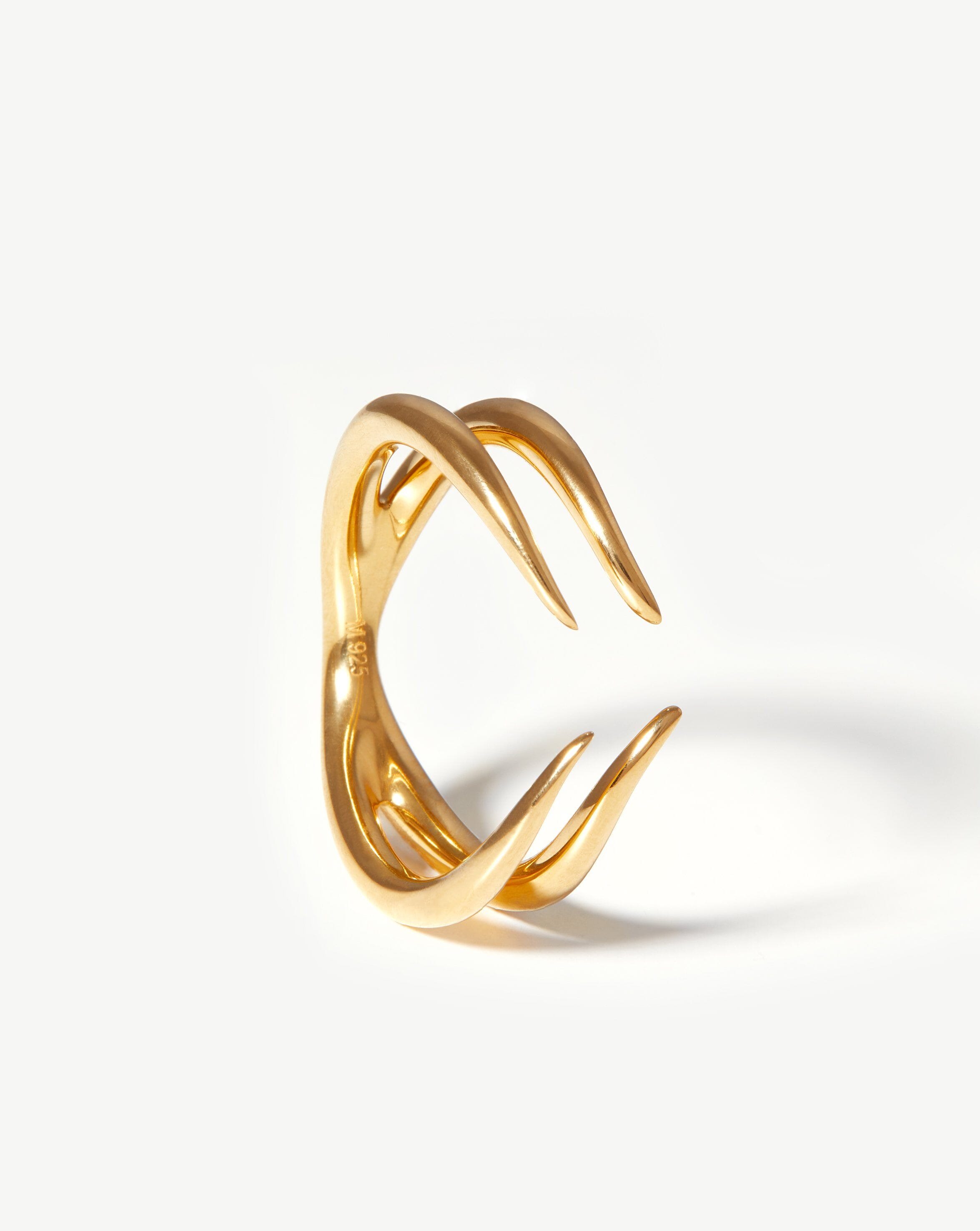 Double Claw Open Ring | 18ct Gold Plated Vermeil Rings Missoma 