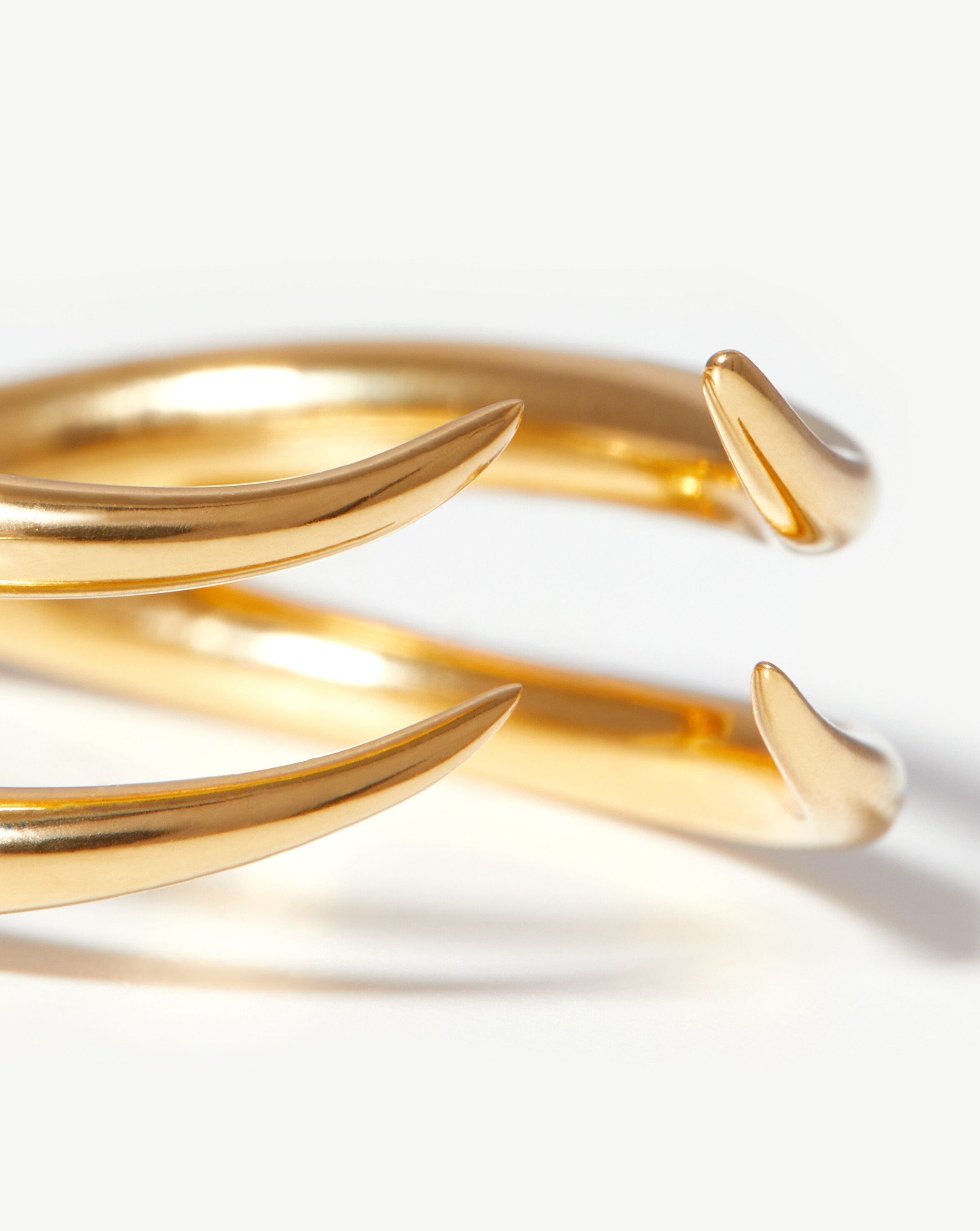 Double Claw Open Ring | 18ct Gold Plated Vermeil