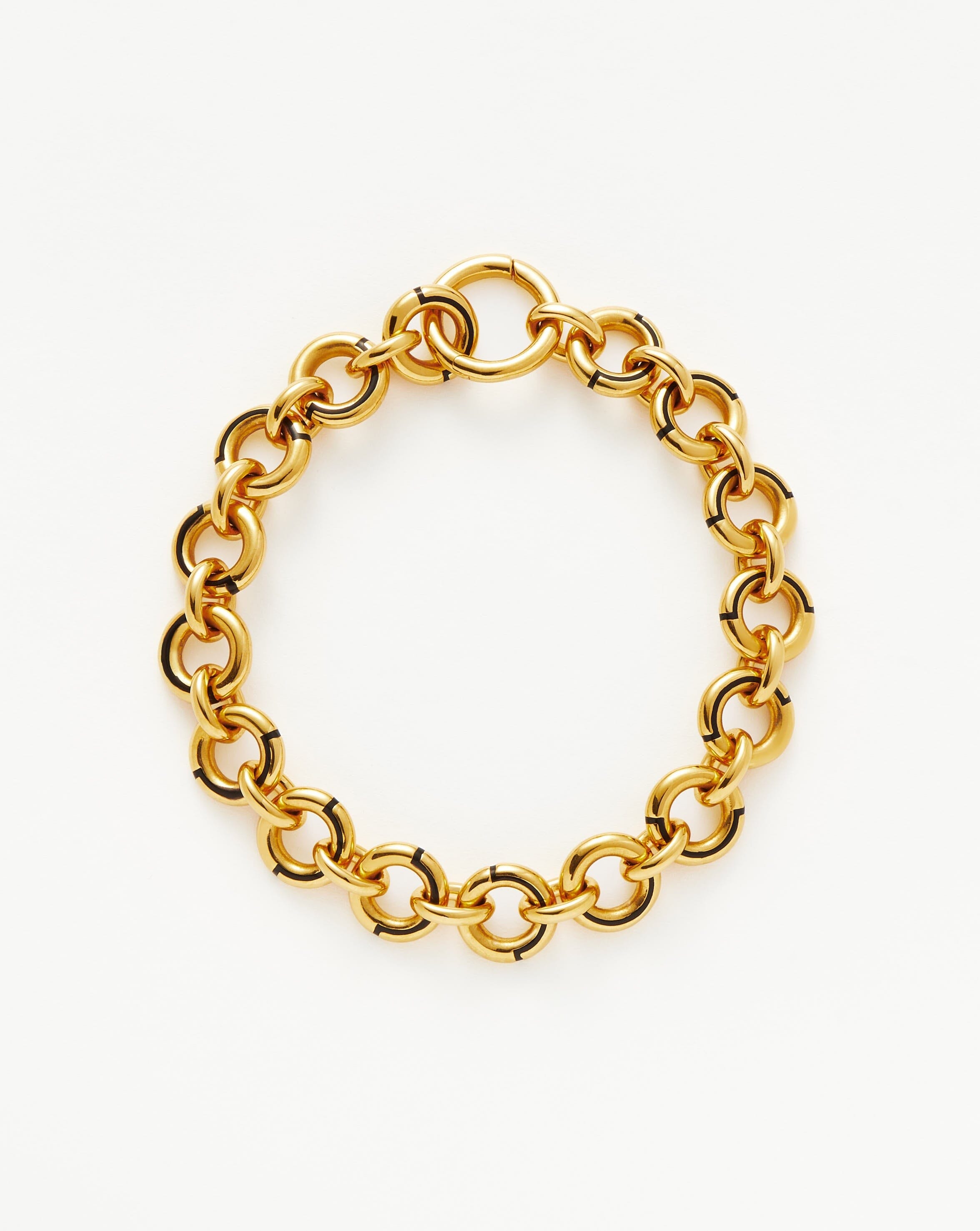Enamel Byline Link Chunky Chain Bracelet | 18ct Gold Plated Bracelets Missoma 