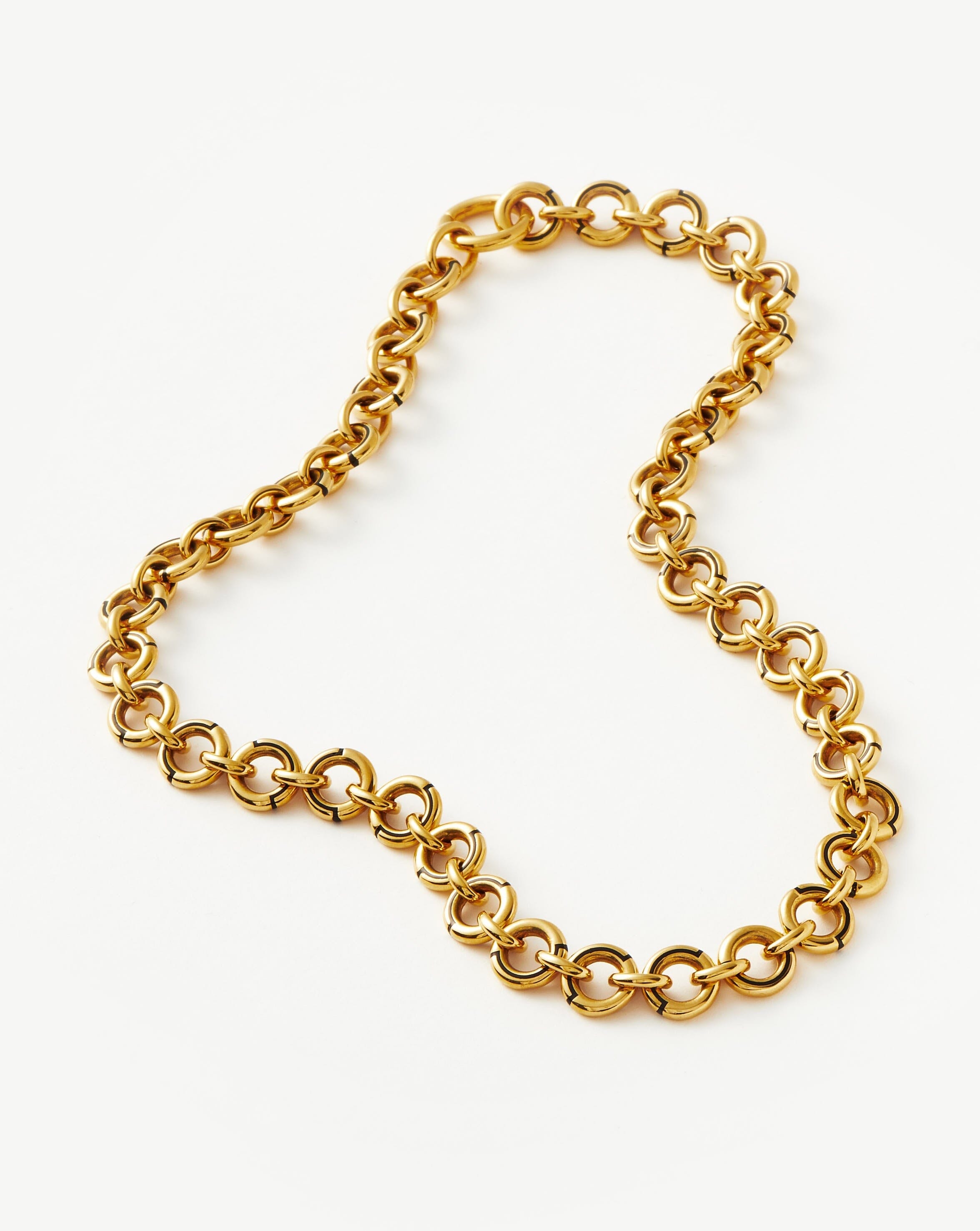 Enamel Byline Link Chunky Chain Choker | 18ct Gold Plated on Brass Missoma UK Staging 