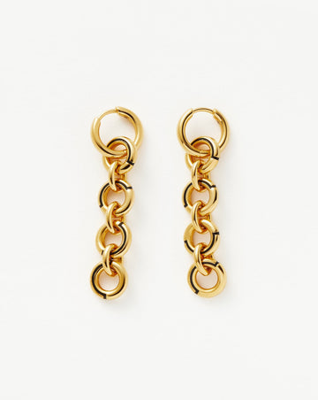Enamel Byline Link Drop Hoop Earrings | 18ct Gold Plated Earrings Missoma 