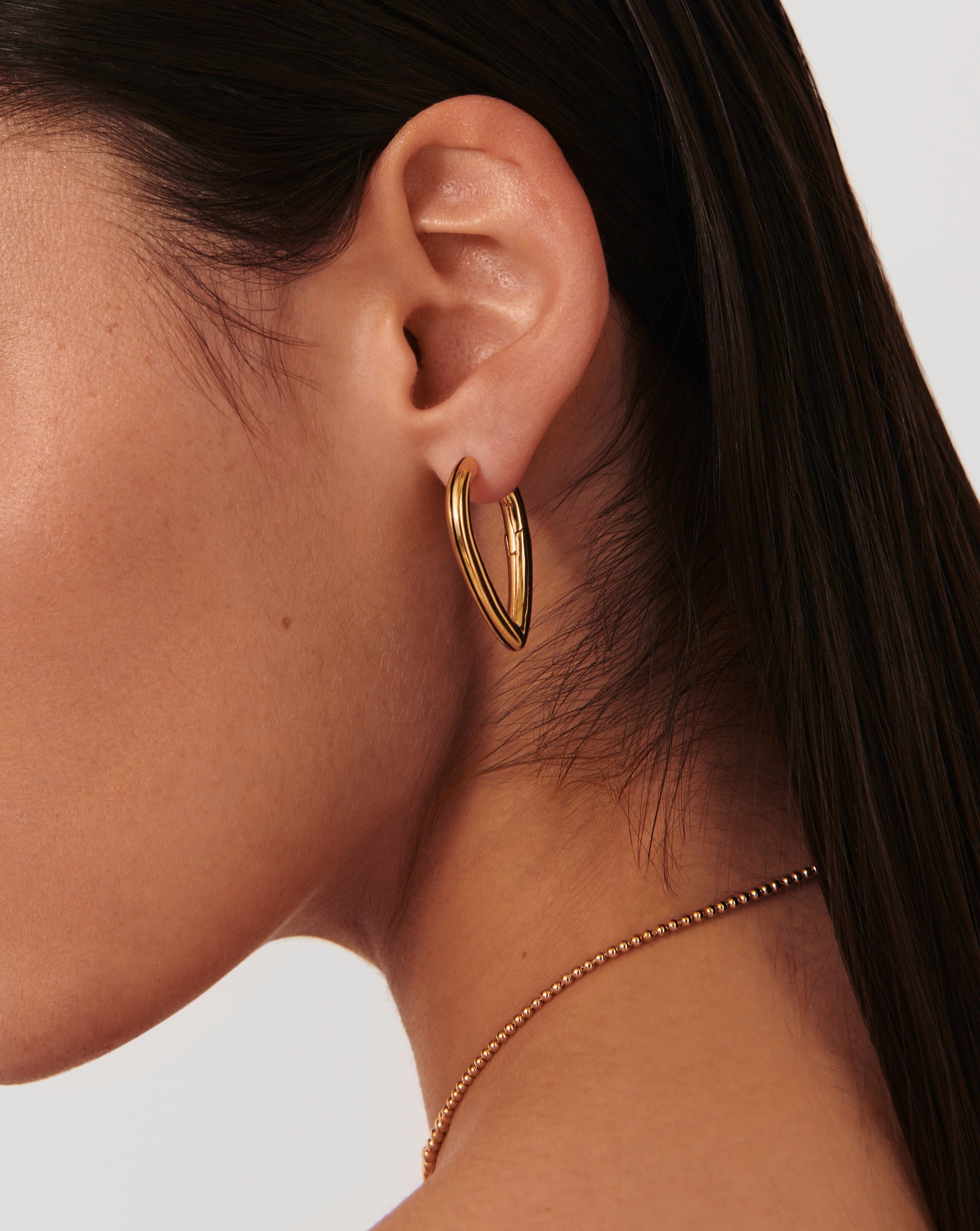 Enamel Byline Pear Hoop Earrings | 18ct Gold Plated Earrings Missoma 