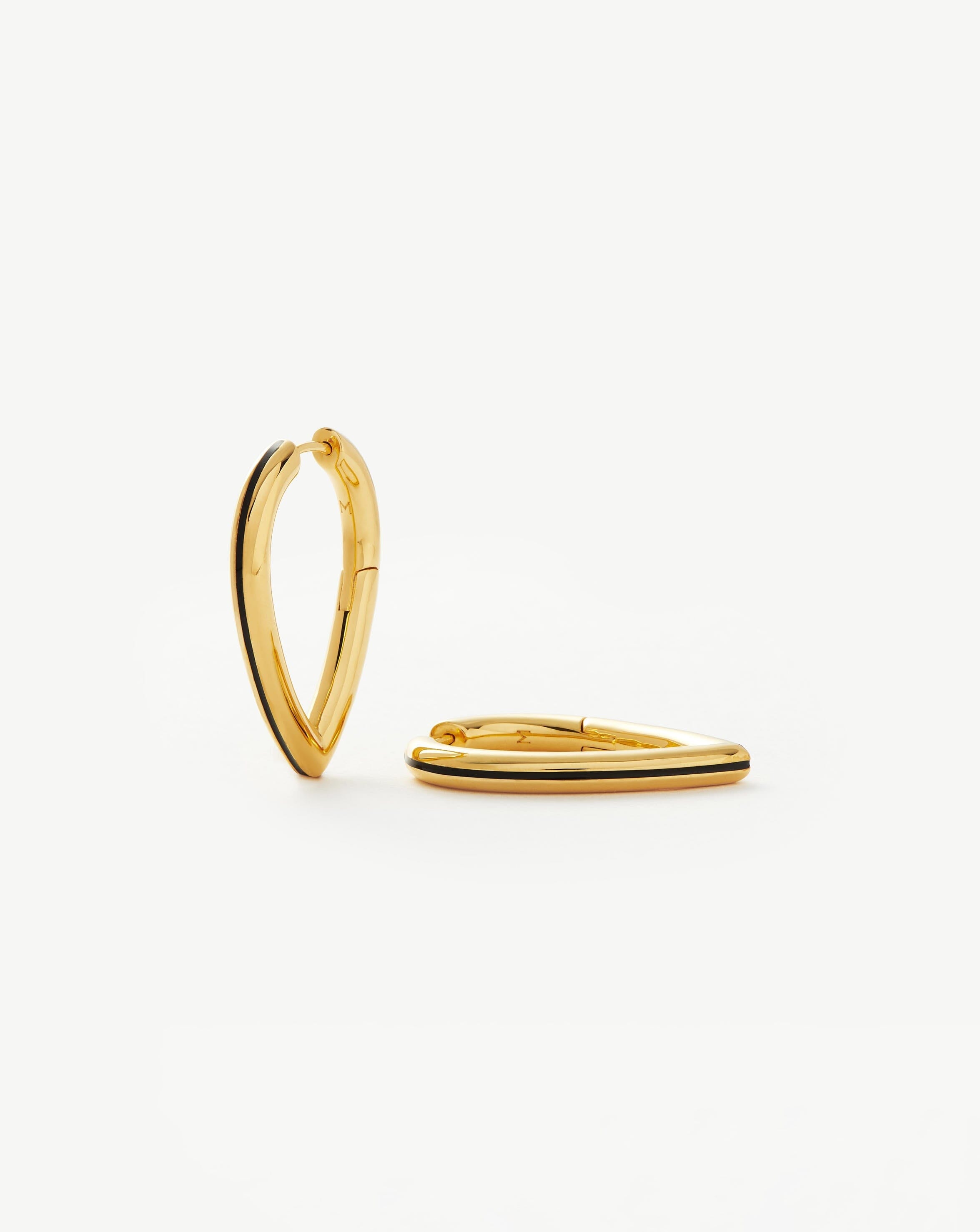 Enamel Byline Pear Hoop Earrings | 18ct Gold Plated Earrings Missoma 