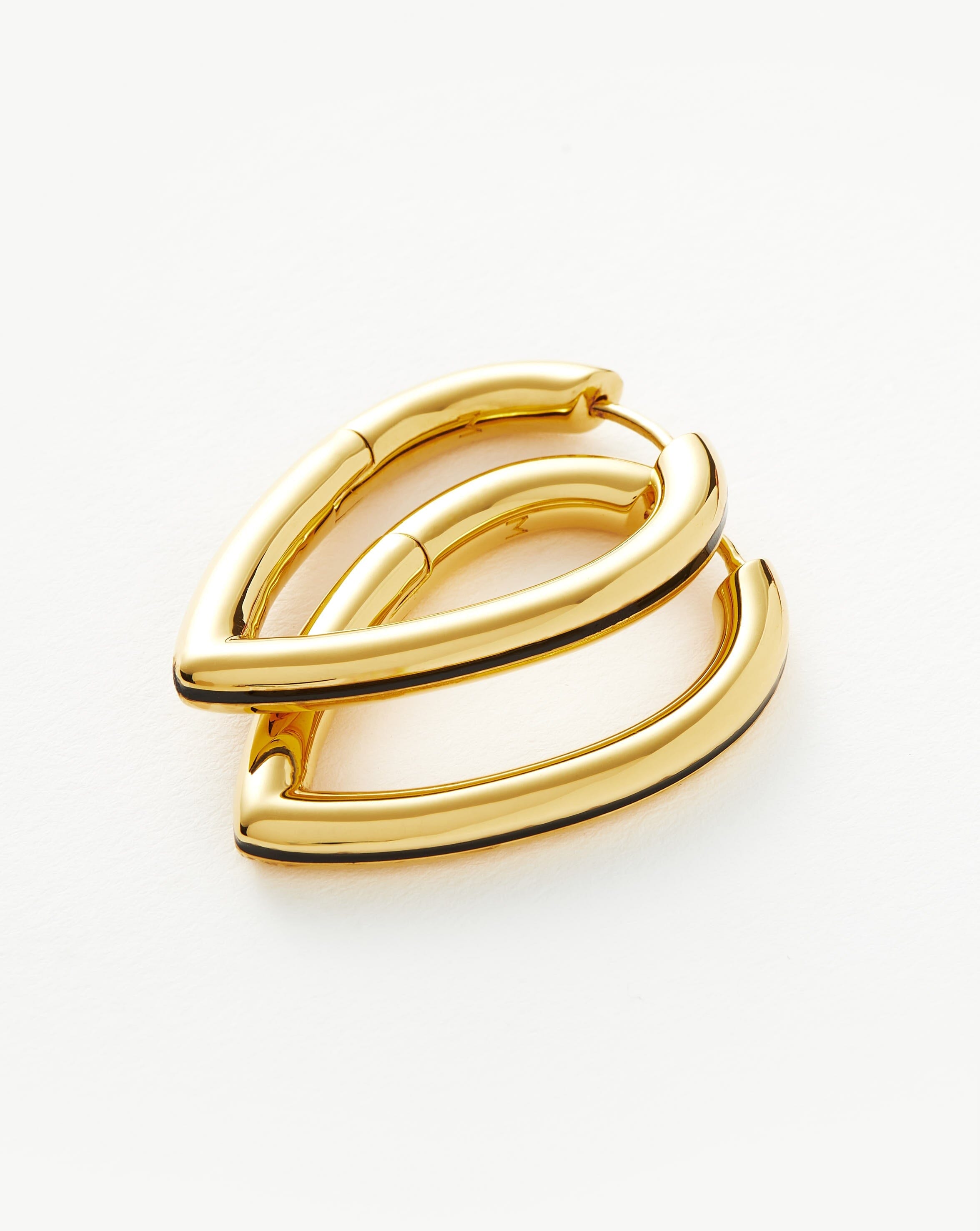 Enamel Byline Pear Hoop Earrings | 18ct Gold Plated Earrings Missoma 