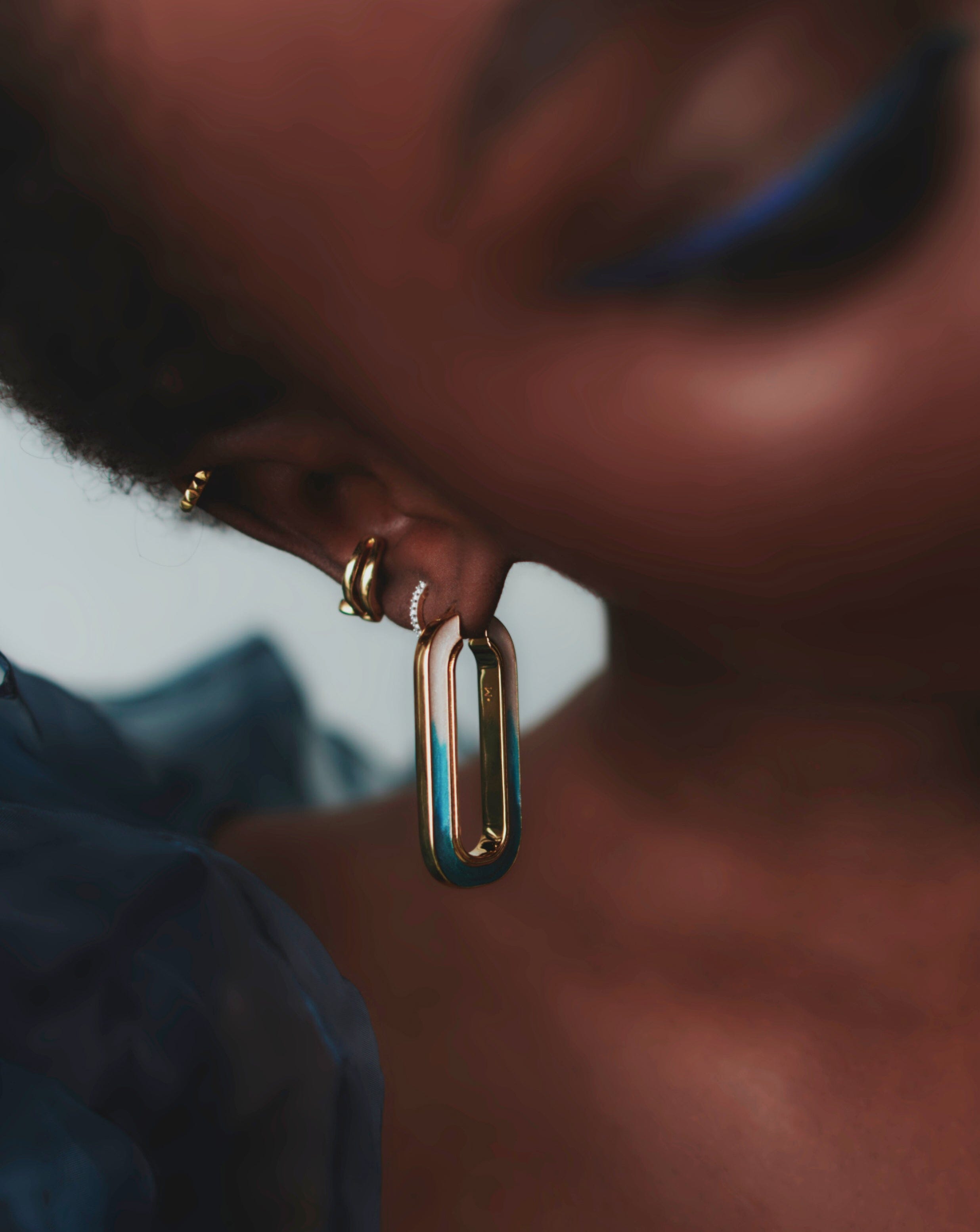 Enamel Haze Ombré Oversized Ovate Hoop Earrings Earrings Missoma 