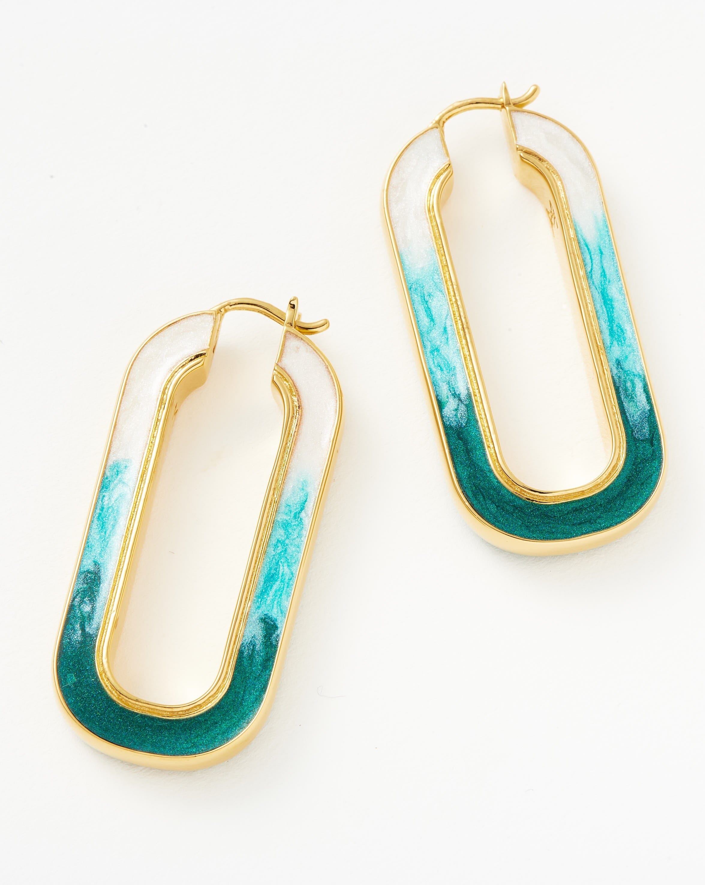 Enamel Haze Ombré Oversized Ovate Hoop Earrings Earrings Missoma 