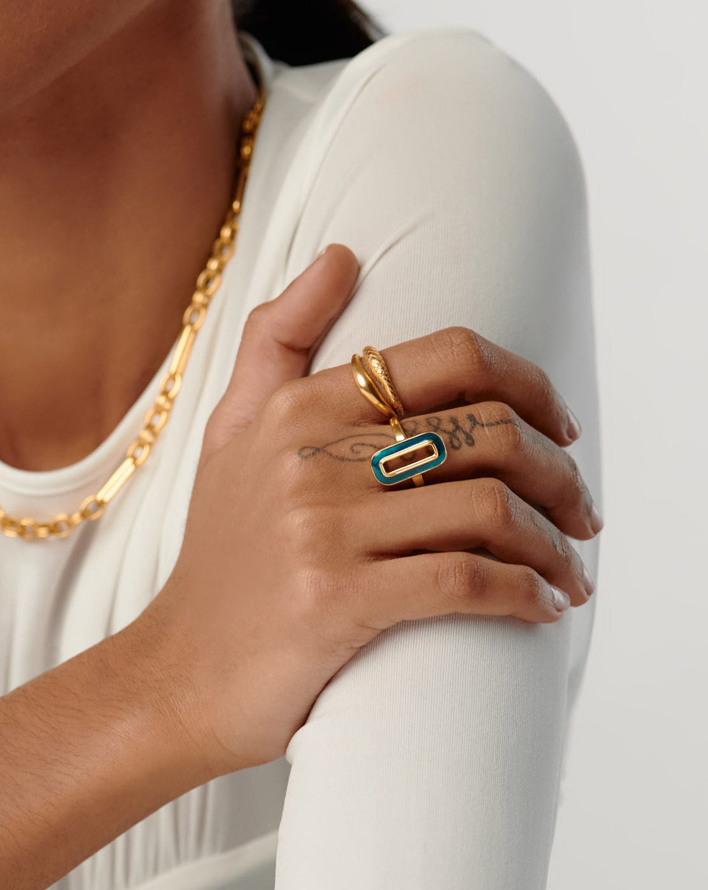 Enamel Haze Statement Ovate Ring Rings Missoma 