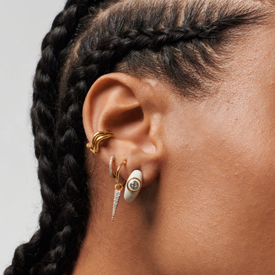Enamel & Stone Dome Mini Hoop Earrings Earrings Missoma 