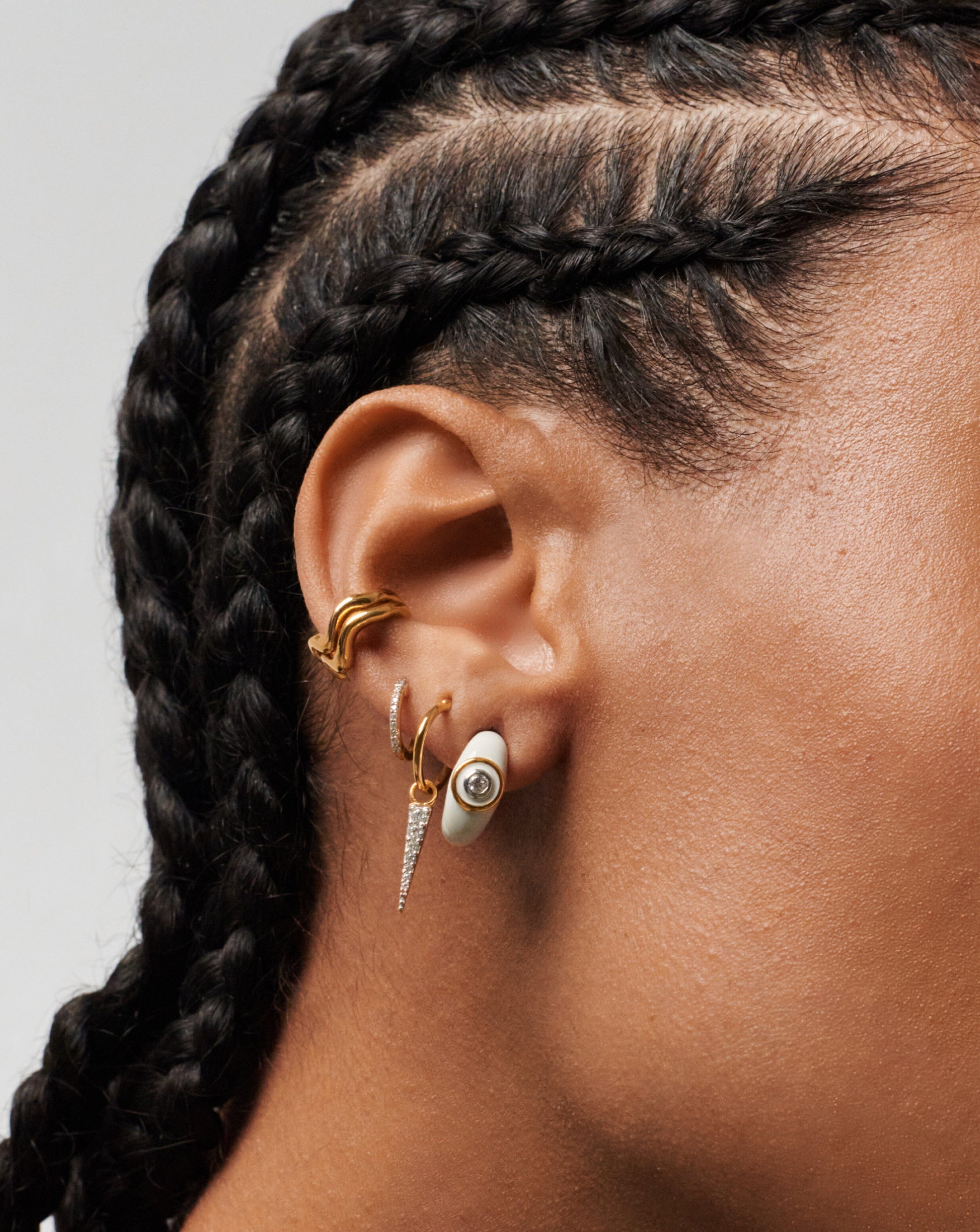 Enamel & Stone Dome Mini Hoop Earrings Earrings Missoma 