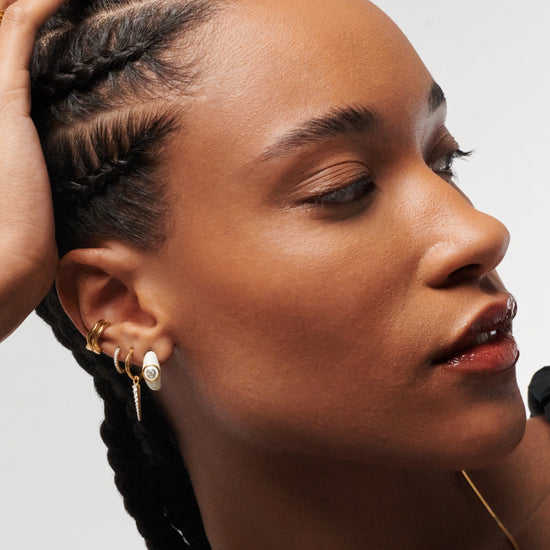 Enamel & Stone Dome Mini Hoop Earrings Earrings Missoma 